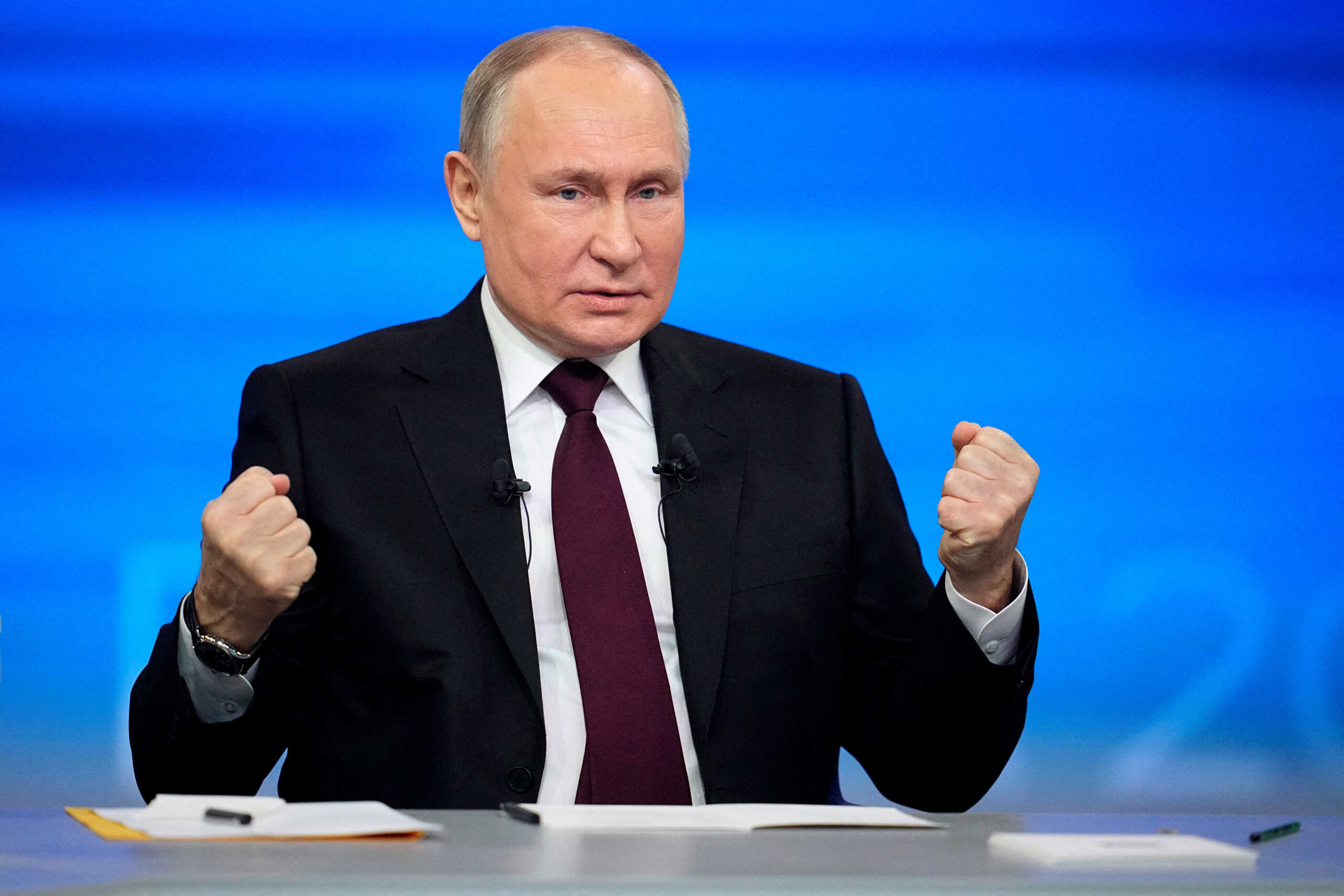 Russian President Vladimir Putin speaks during his annual press conference in Moscow, Russia December 14, 2023. Alexander Zemlianichenko