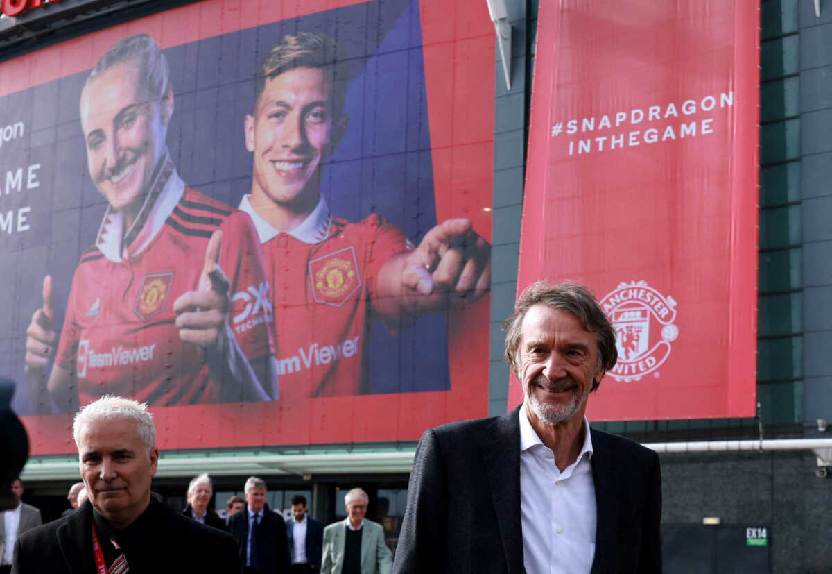 FILE PHOTO: Ineos chairman Jim Ratcliffe is pictured at Old Trafford in Manchester, Britain, March 17, 2023 REUTERS