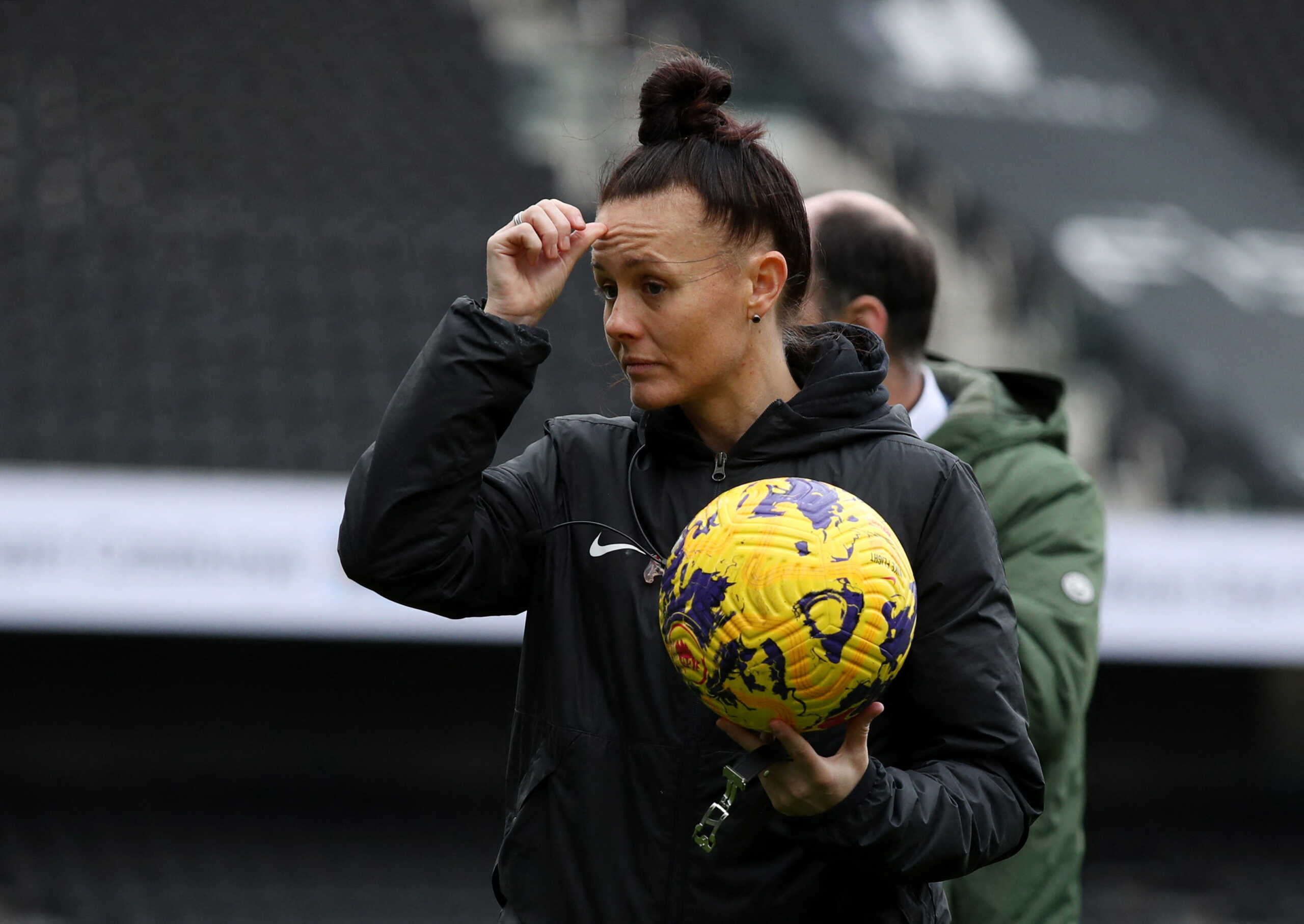Soccer Football - Premier League - Fulham v Burnley - Craven Cottage, London, Britain - December 23, 2023  Referee Rebecca Welch before the match REUTERS