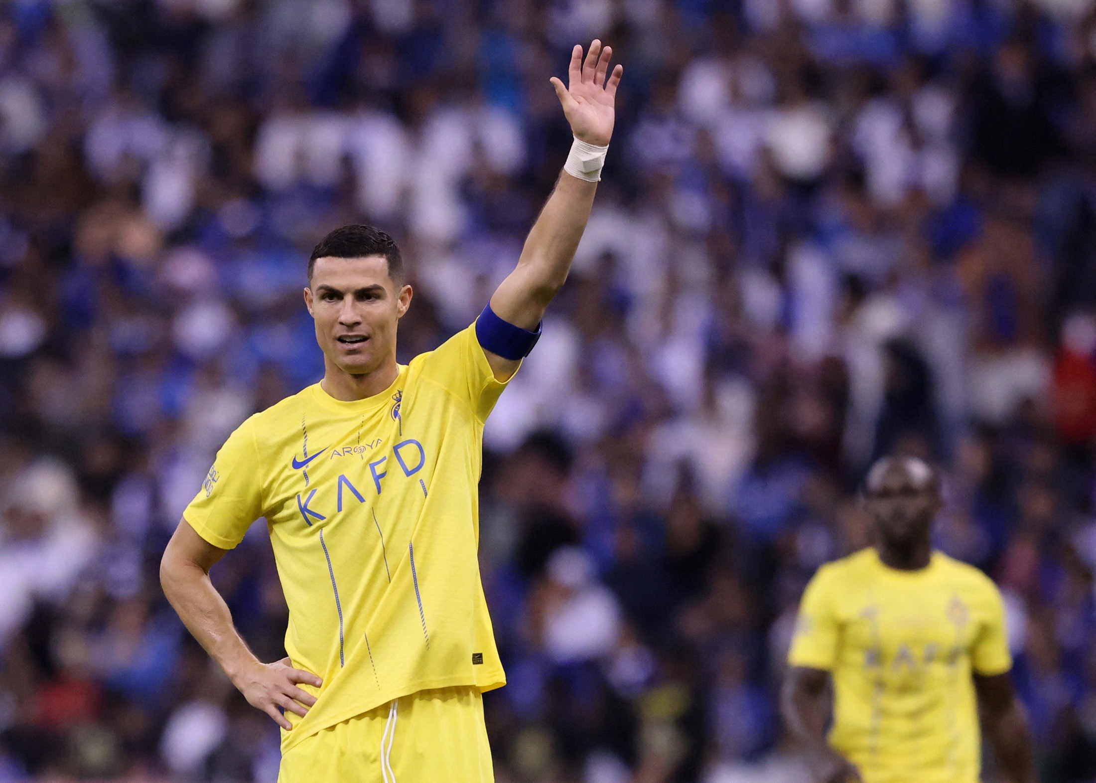 Soccer Football - Saudi Pro League - Al Hilal v Al Nassr - King Fahd International Stadium, Riyadh, Saudi Arabia - December 1, 2023 Al Nassr's Cristiano Ronaldo reacts REUTERS