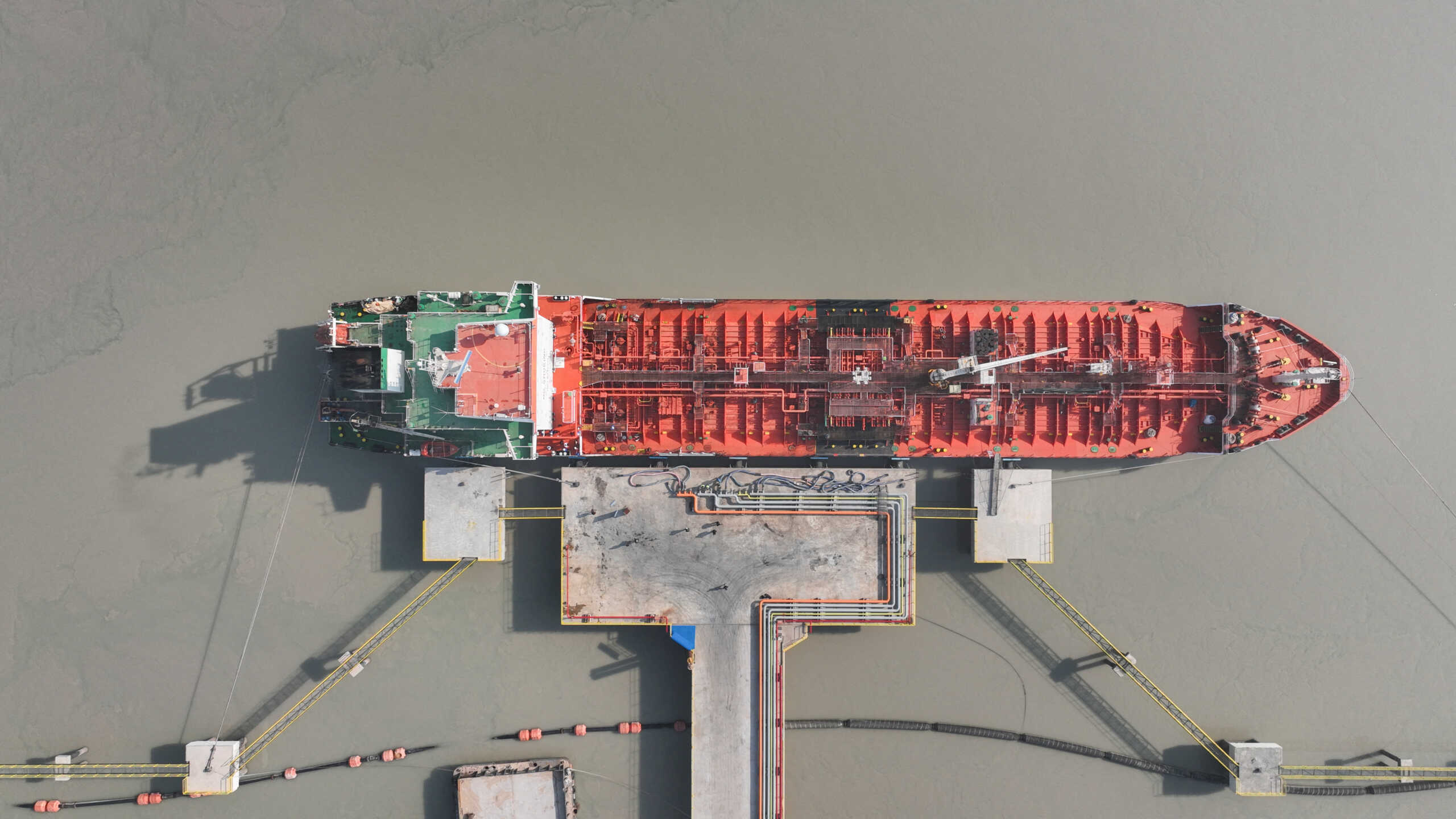 An Iraqi tanker bound for Suez Canal, with a cargo of fuel as aid for the Palestinians in Gaza, is moored at port in Basra, Iraq December 21, 2023.  REUTERS