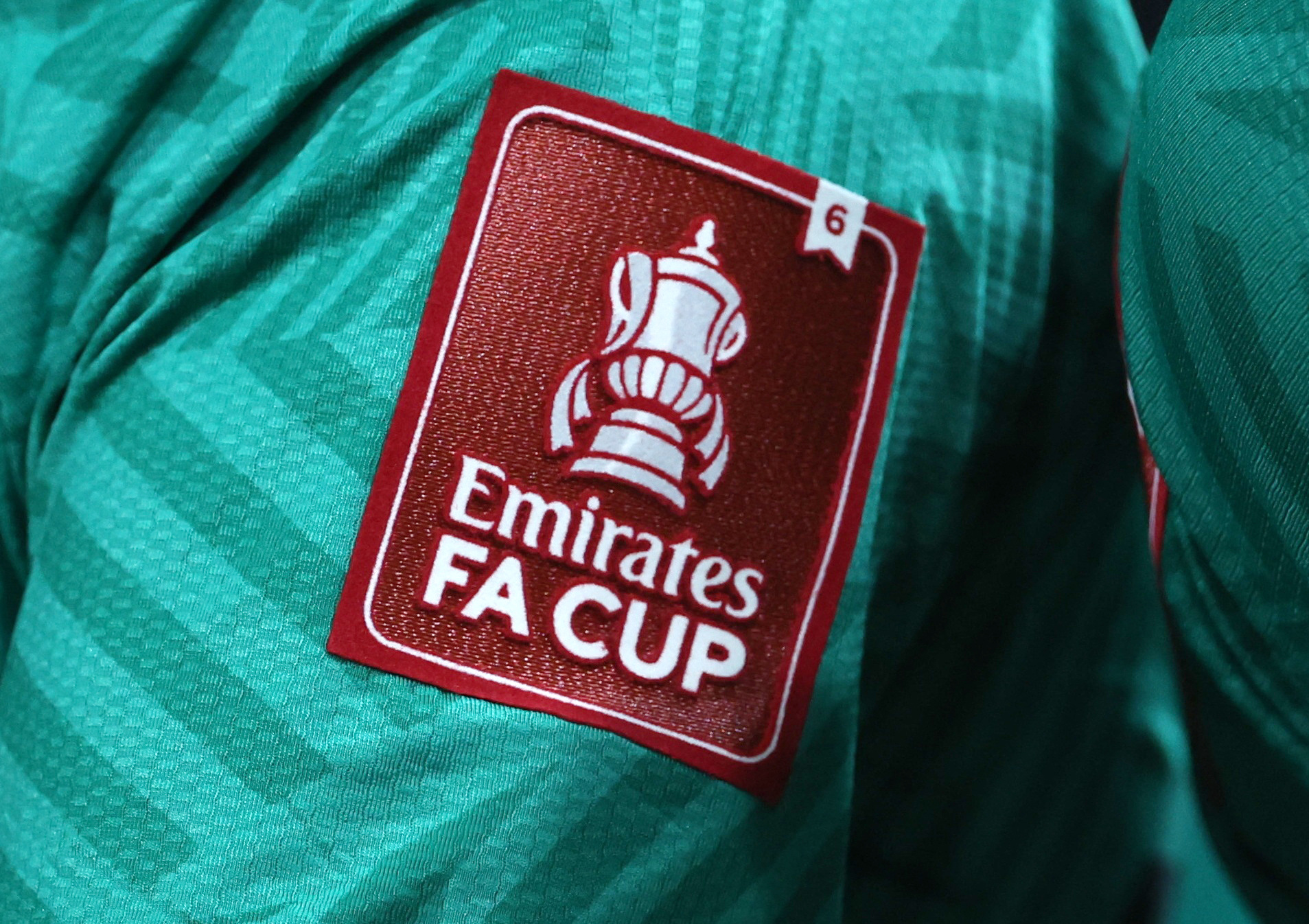 Soccer Football - FA Cup - Fourth Round - Fulham v Newcastle United - Craven Cottage, London, Britain - January 27, 2024 General view as the FA Cup emblem is seen on a Newcastle United shirt ahead of the match REUTERS