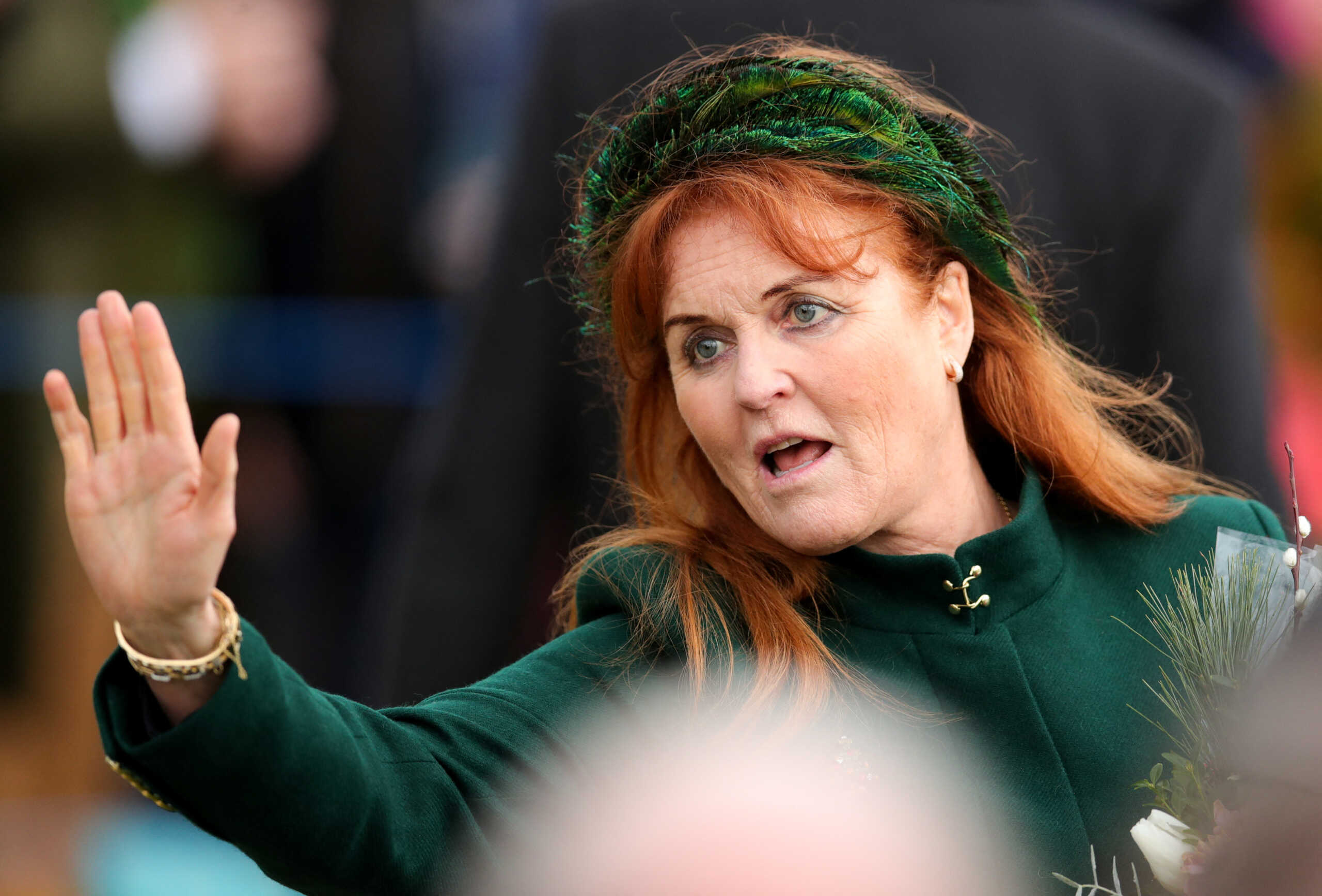 Sarah Ferguson attends the Royal Family's Christmas Day service at St. Mary Magdalene's church, as the Royals take residence at the Sandringham estate in eastern England, Britain December 25, 2023. REUTERS