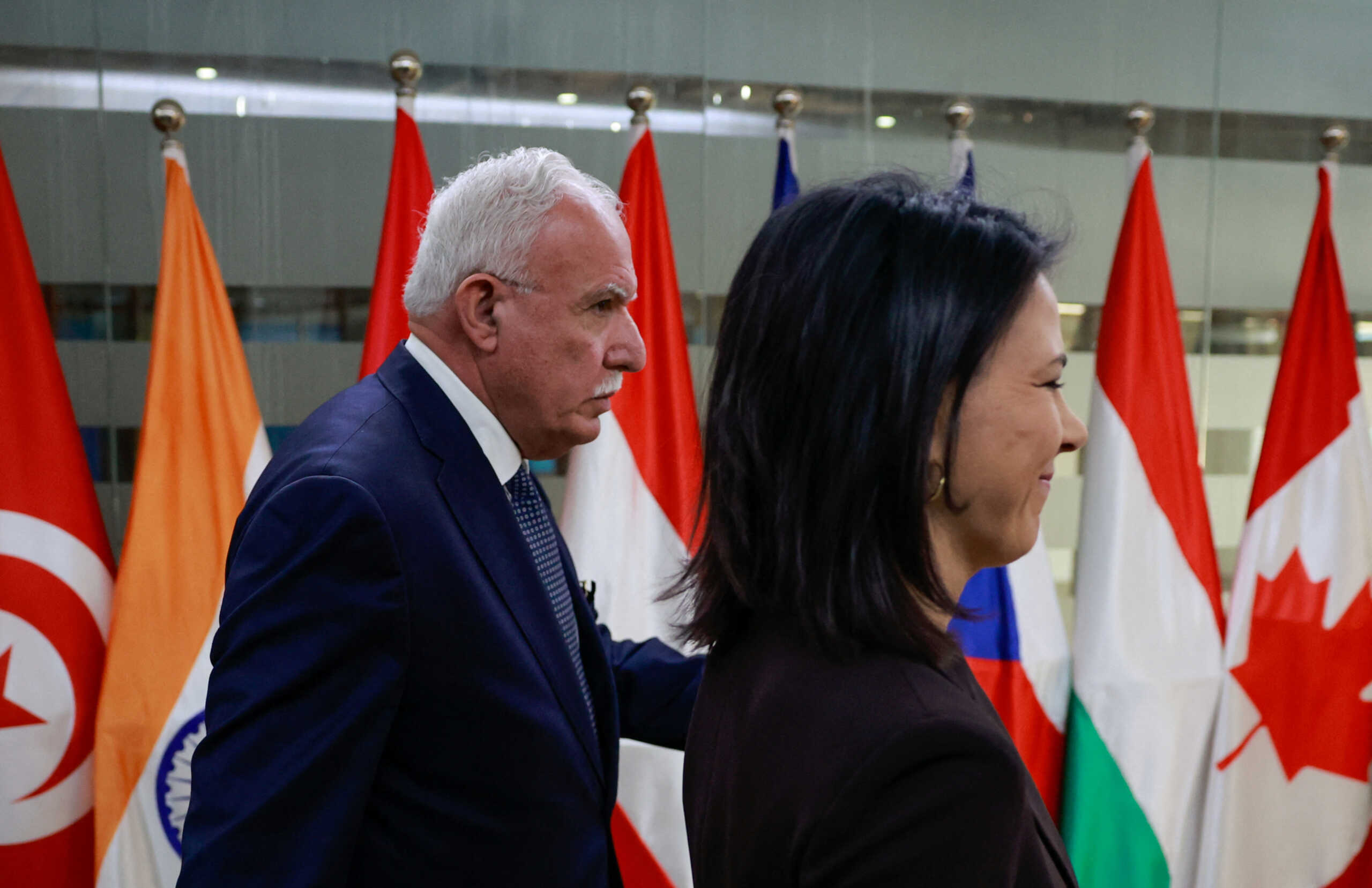 German Foreign Minister Annalena Baerbock meets with Foreign Minister of the Palestinian National Authority Riyad Al-Maliki, in Ramallah in the Israeli-occupied West Bank, January 8, 2024.REUTERS