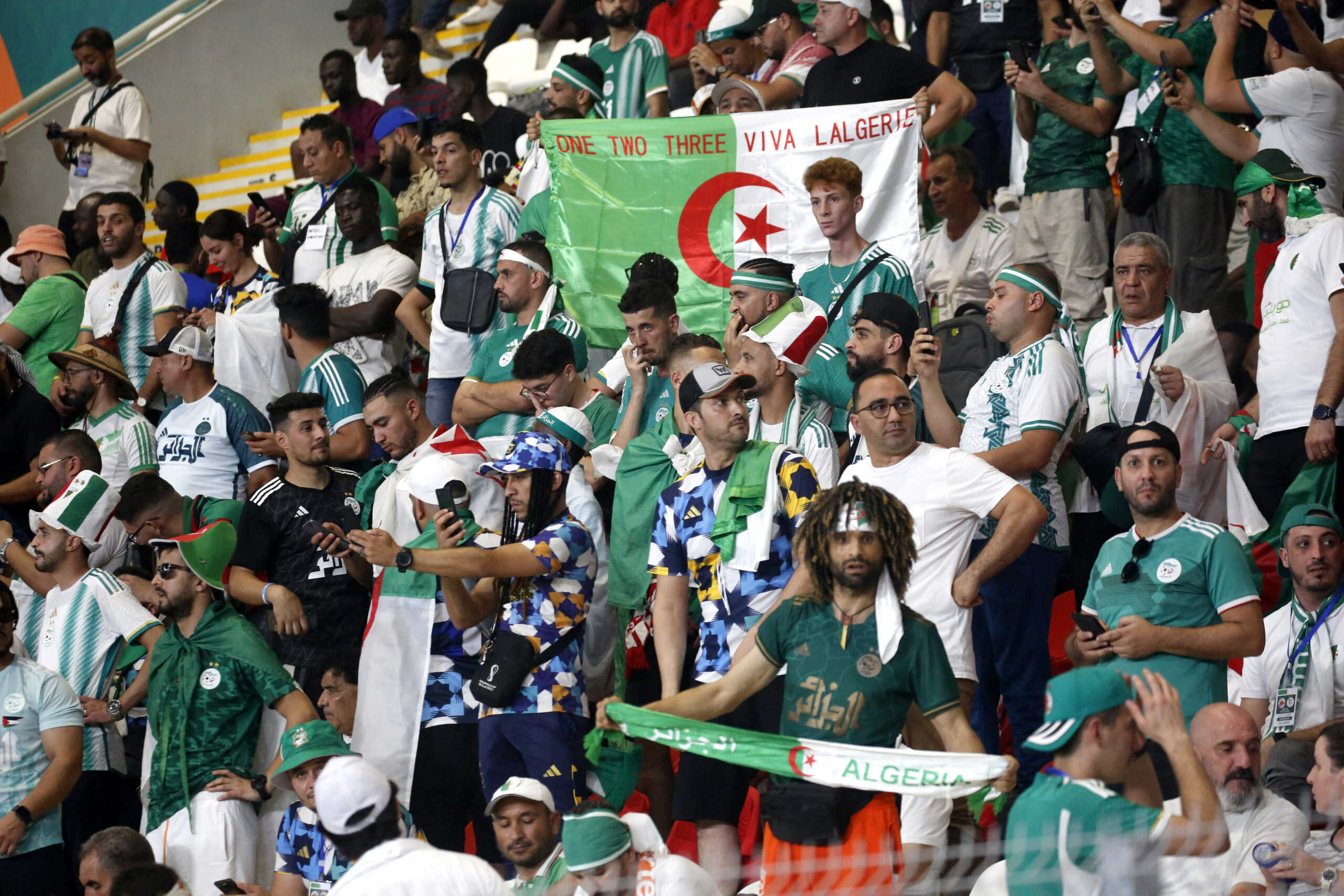 Soccer Football - Africa Cup of Nations - Group D - Mauritania v Algeria - Stade de la Paix, Bouake, Ivory Coast - January 23, 2024 Algeria fans inside the stadium before the match REUTERS