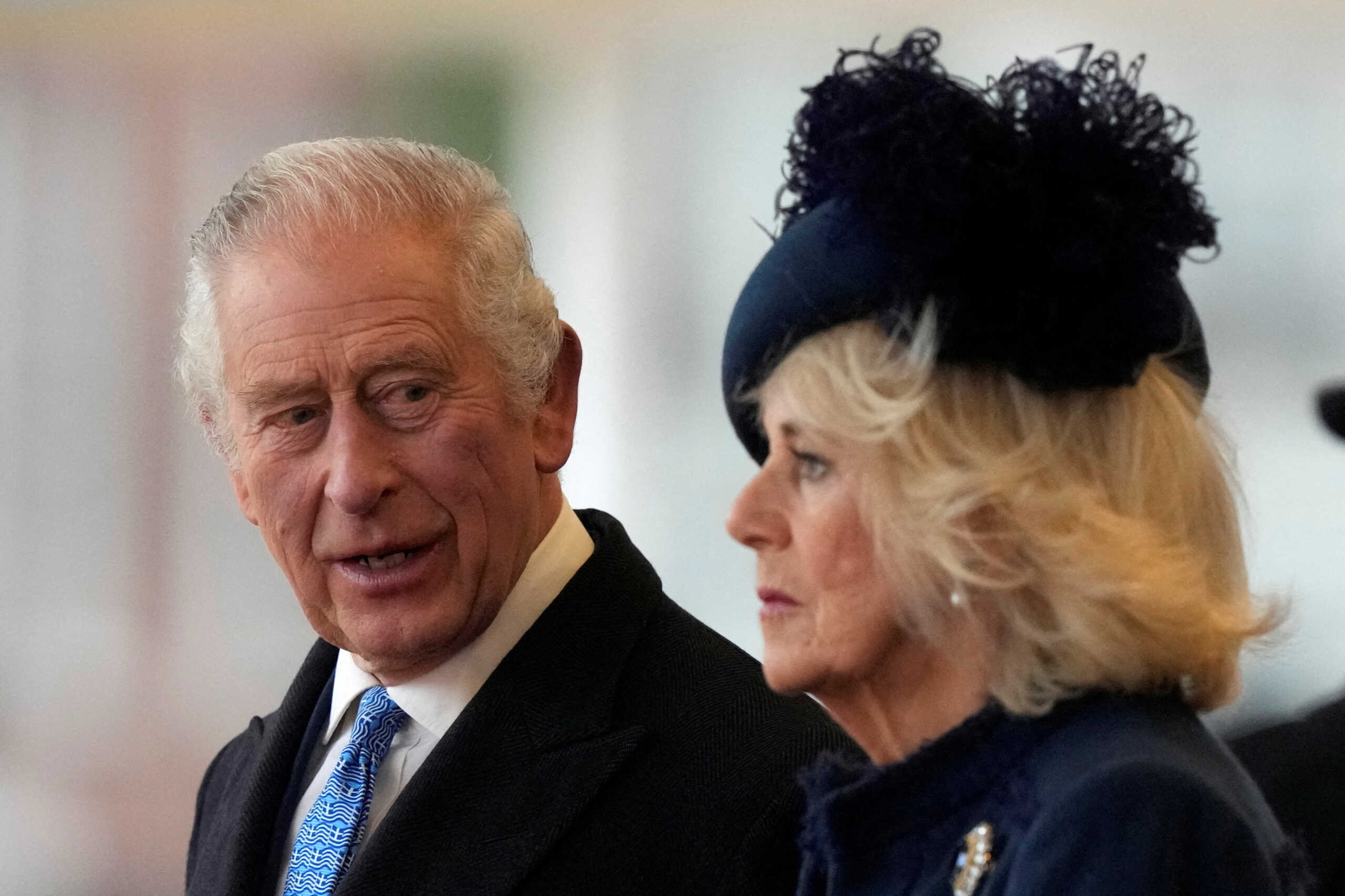FILE PHOTO: Britain's King Charles, and Queen Camilla wait for the start of the Ceremonial Welcome for the President of South Korea Yoon Suk Yeol and First Lady, Kim Keon Hee, at Horse Guards Parade in London, Britain, Nov. 21, 2023.   Frank Augstein