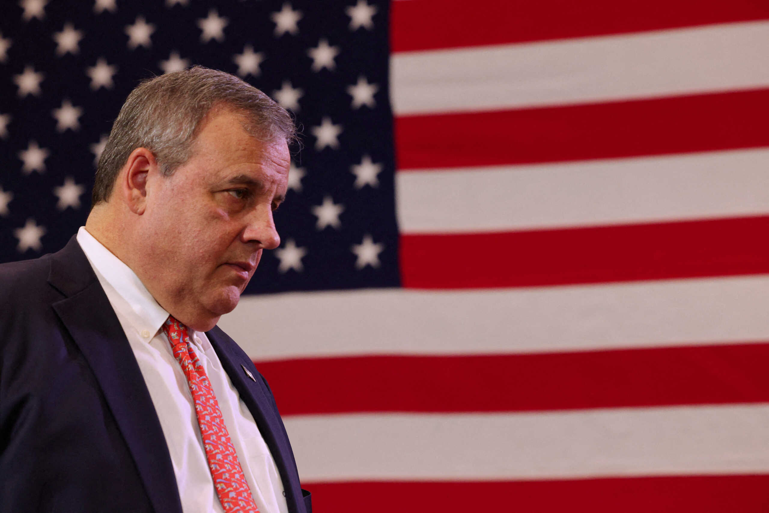 FILE PHOTO: Republican presidential candidate and former New Jersey Governor Chris Christie listens to a question from the audience during a campaign town hall in Epping, New Hampshire, U.S., December 28, 2023.   REUTERS