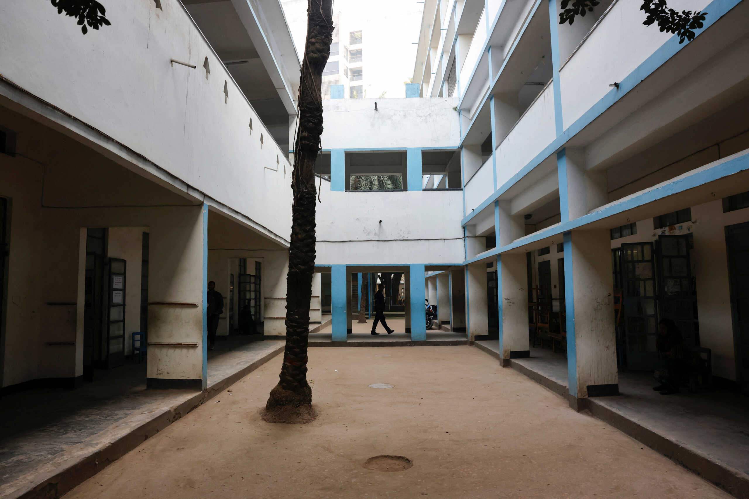 Viqarunnisa Noon School and College polling station looks empty at midday, during the 12th general election in Dhaka, Bangladesh, January 7, 2024. REUTERS
