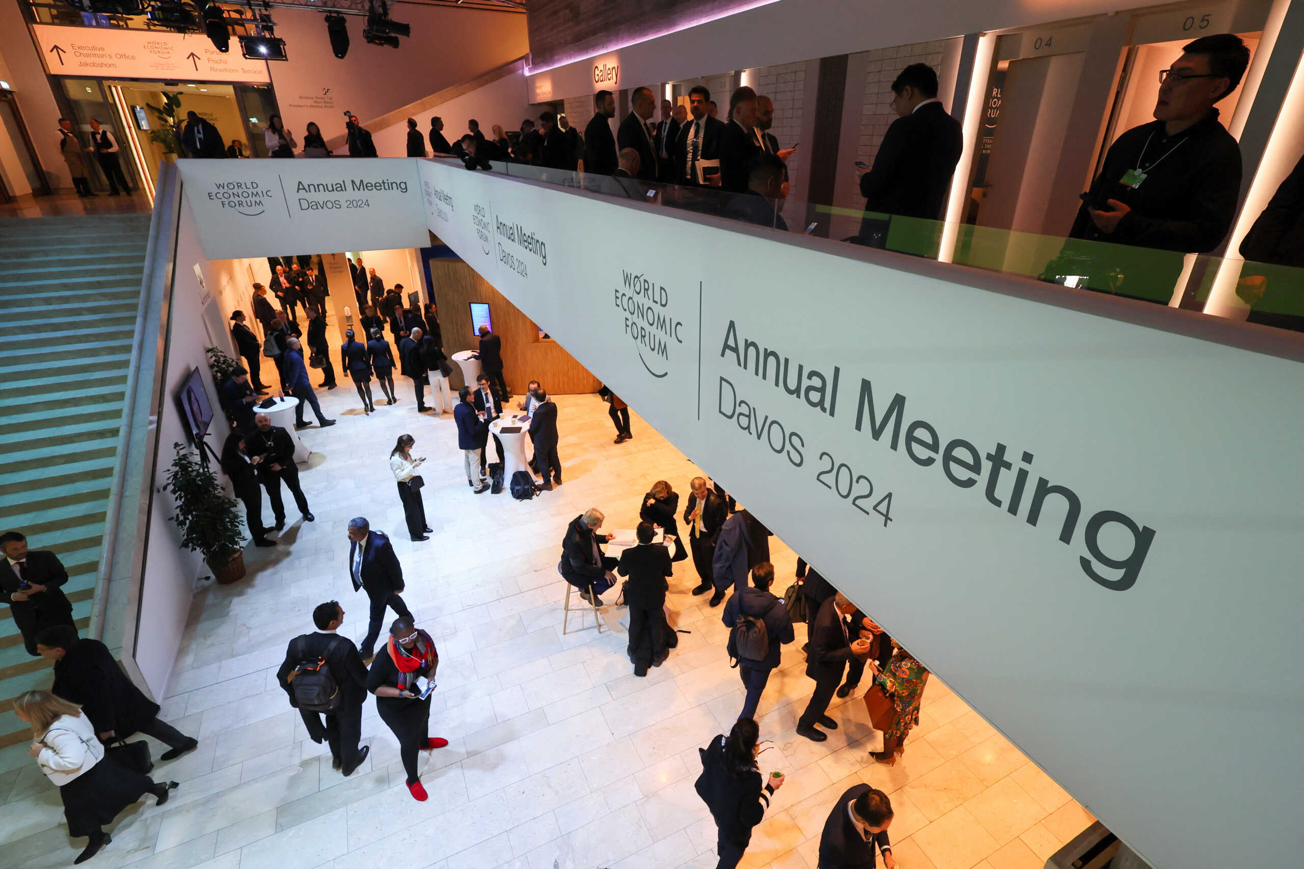 People attend the 54th annual meeting of the World Economic Forum in Davos, Switzerland, January 17, 2024. REUTERS