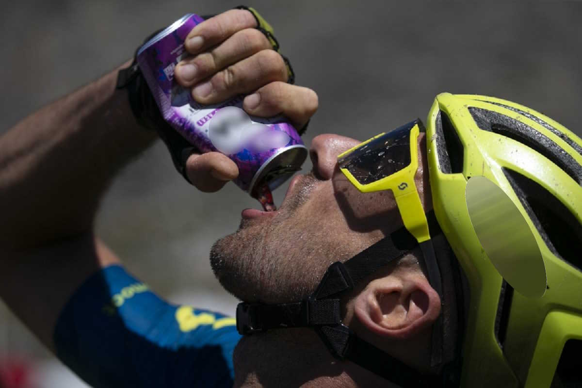 epa09529824 A rider drinks an energy drink after finishing Stage 1 of the 2021 Absa Cape Epic mountain bike race over 98km in and around the town of Ceres, South Africa, 18 October 2021. This years event sees 600 riders tackle 620km over eight days of riding and 15,350m of vertical ascent. The race includes UCI pro riders and amateurs in what is seen by many as the premier MTB stage race in the world.  EPA