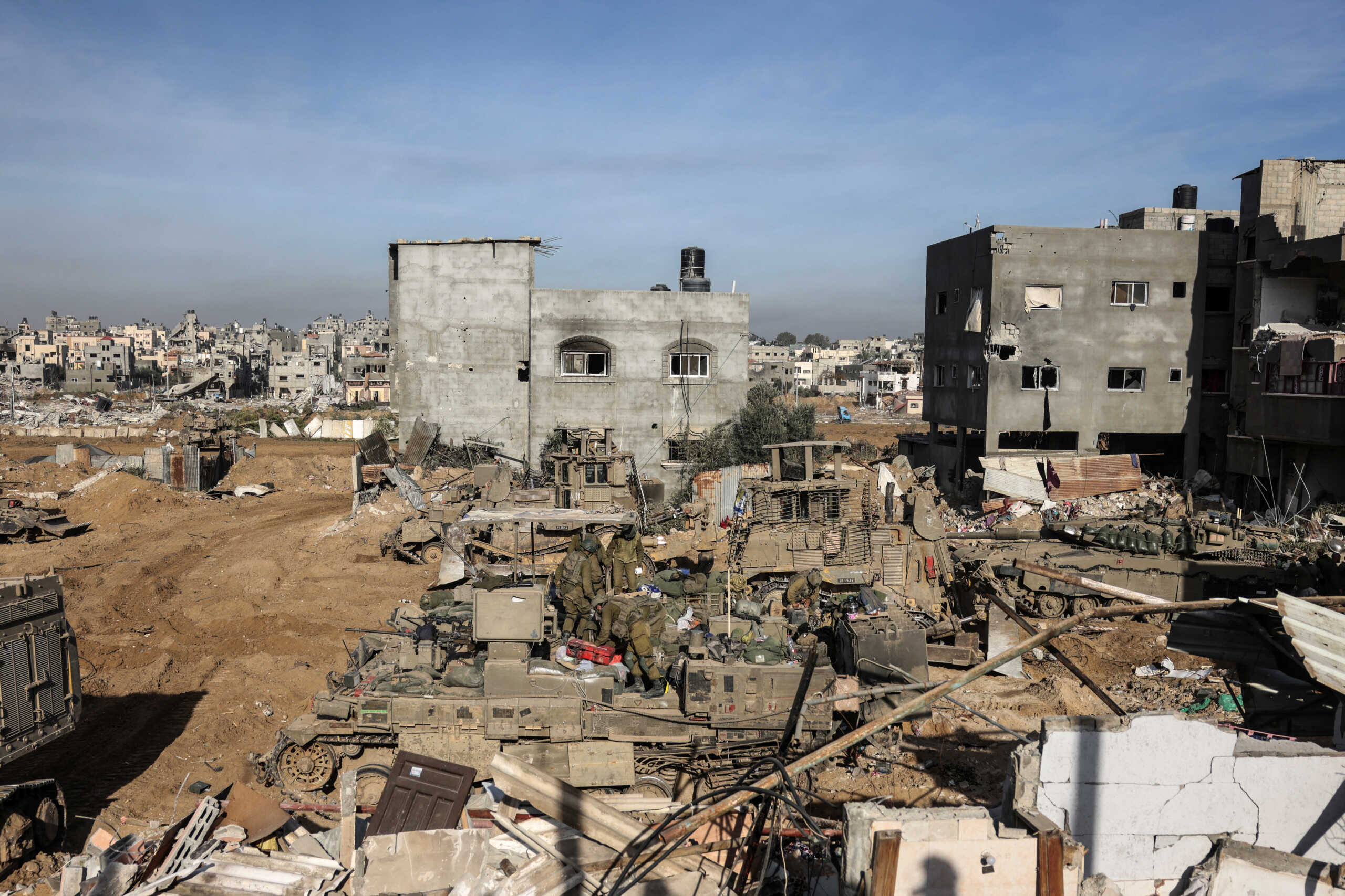 Israeli soldiers operate, amid the ongoing conflict between Israel and the Palestinian Islamist group Hamas, in Gaza, January 8, 2024. REUTERS