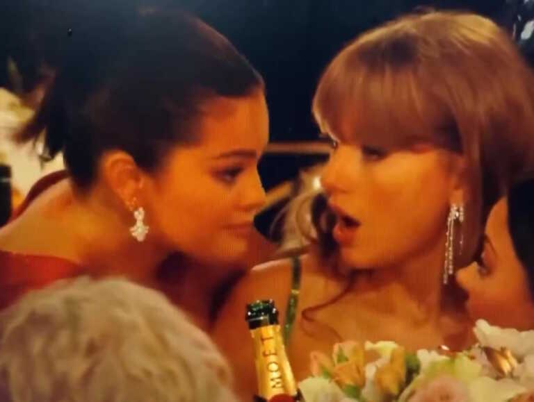 Viral το βίντεο που δείχνει τη Selena Gomez να ψιθυρίζει στην Taylor Swift στις Χρυσές Σφαίρες - Εκνευρίστηκε με την Kylie Jenner;