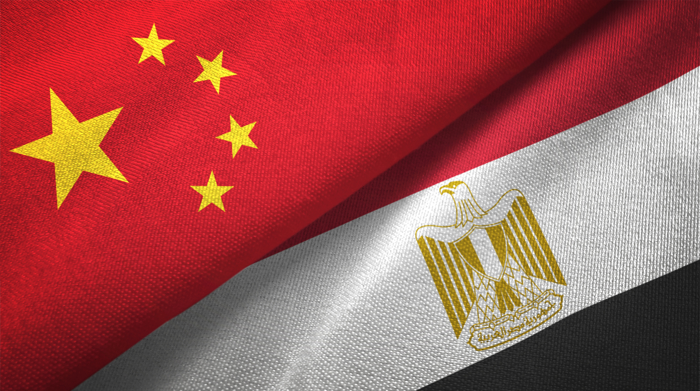 Egypt and China flag together realtions textile cloth fabric texture