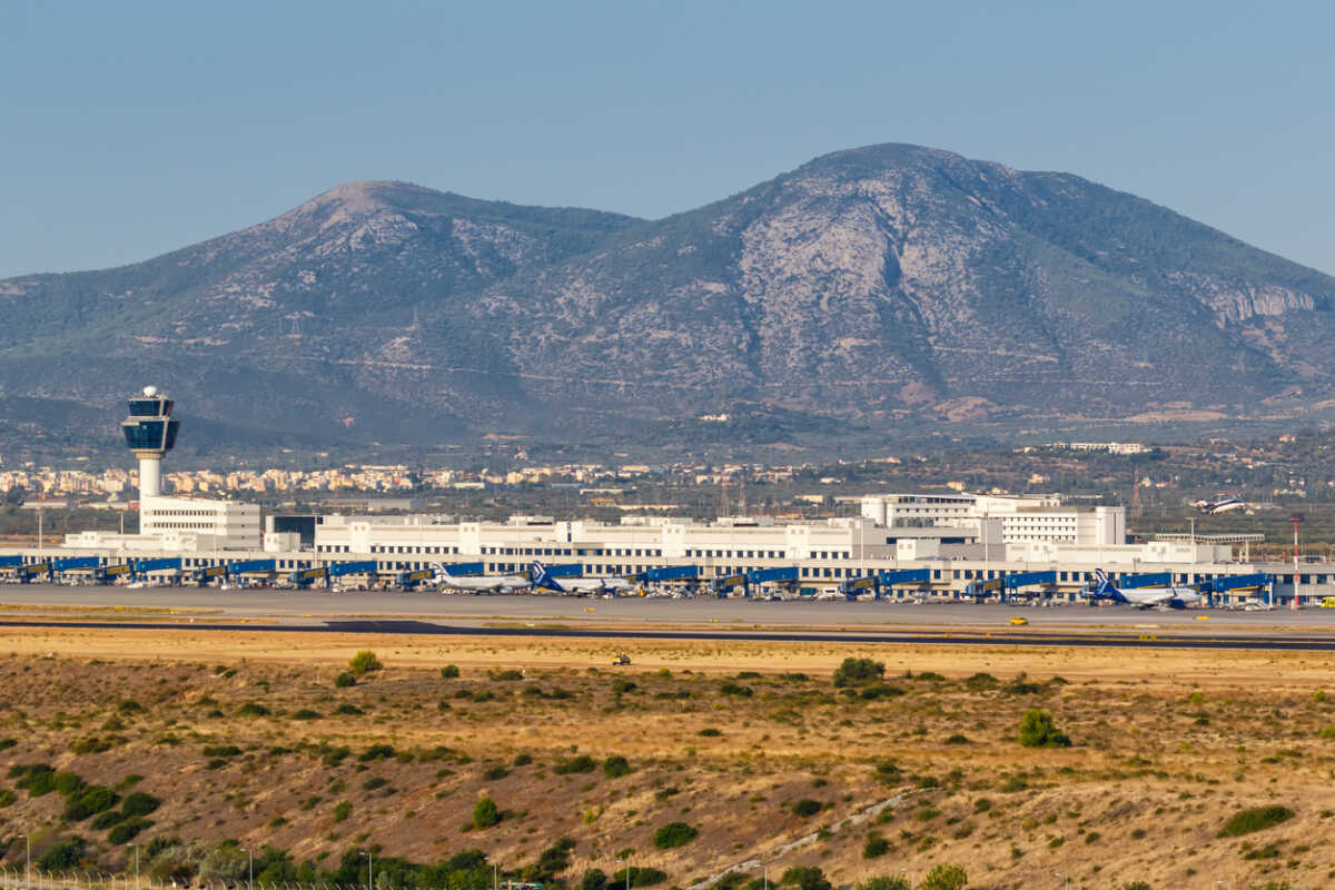 Athens, Greece - September 22, 2020: Aegean Airlines Airbus airplanes at Athens airport (ATH) in Greece.