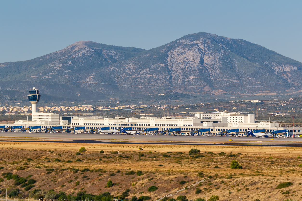 Athens, Greece - September 22, 2020: Aegean Airlines Airbus airplanes at Athens airport (ATH) in Greece.