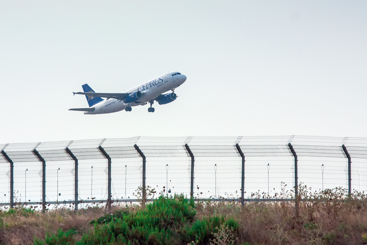 Tel Aviv, Israel - July 12, 2013: Airbus A320 Cyprus Airways  taking off from  the Ben Gurion International Airport  . It seats 150 passengers.