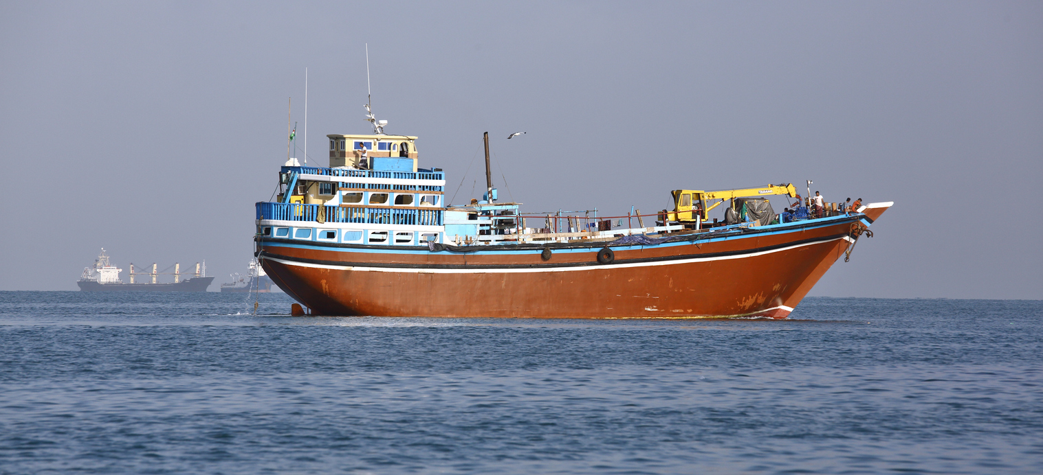 Port of Djibouti, republic of Djibouti - February 7, 2016: Cargo ship which is used for transportation between Yemen and Djibouti, for cargo transportation in Gulf of Aden, Red Sea and Indian Ocean