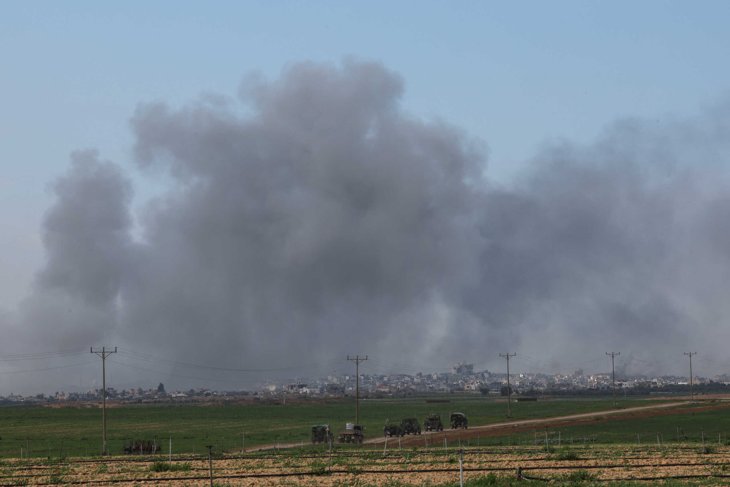 Smoke rises over the Gaza Strip, amid the ongoing conflict between Israel and the Palestinian Islamist group Hamas, as seen near Israel's border with Gaza in southern Israel, January 3, 2024. REUTERS