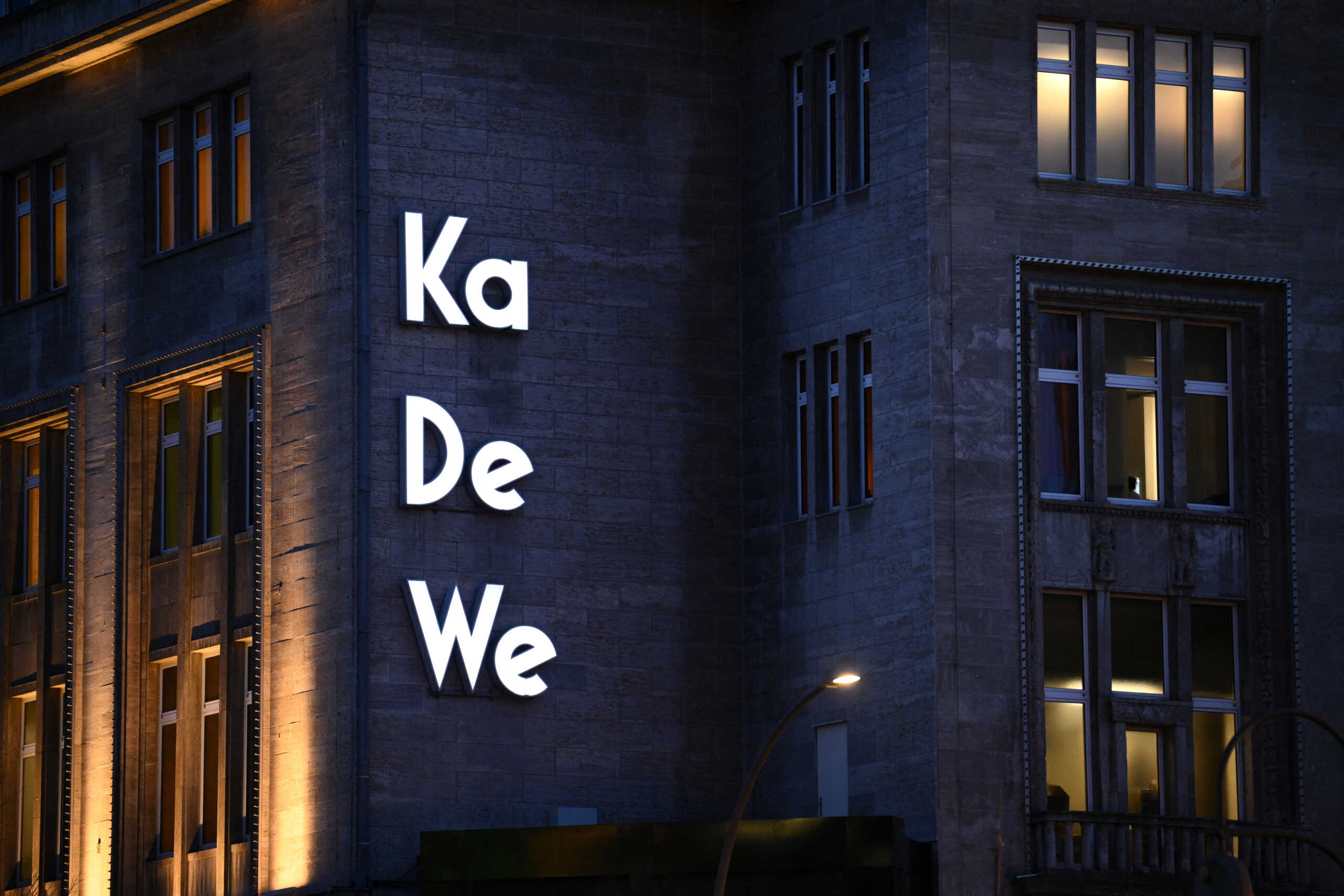 The logo of the department store Kaufhaus des Westens "KaDeWe" is pictured in Berlin, Germany January 29, 2024. REUTERS