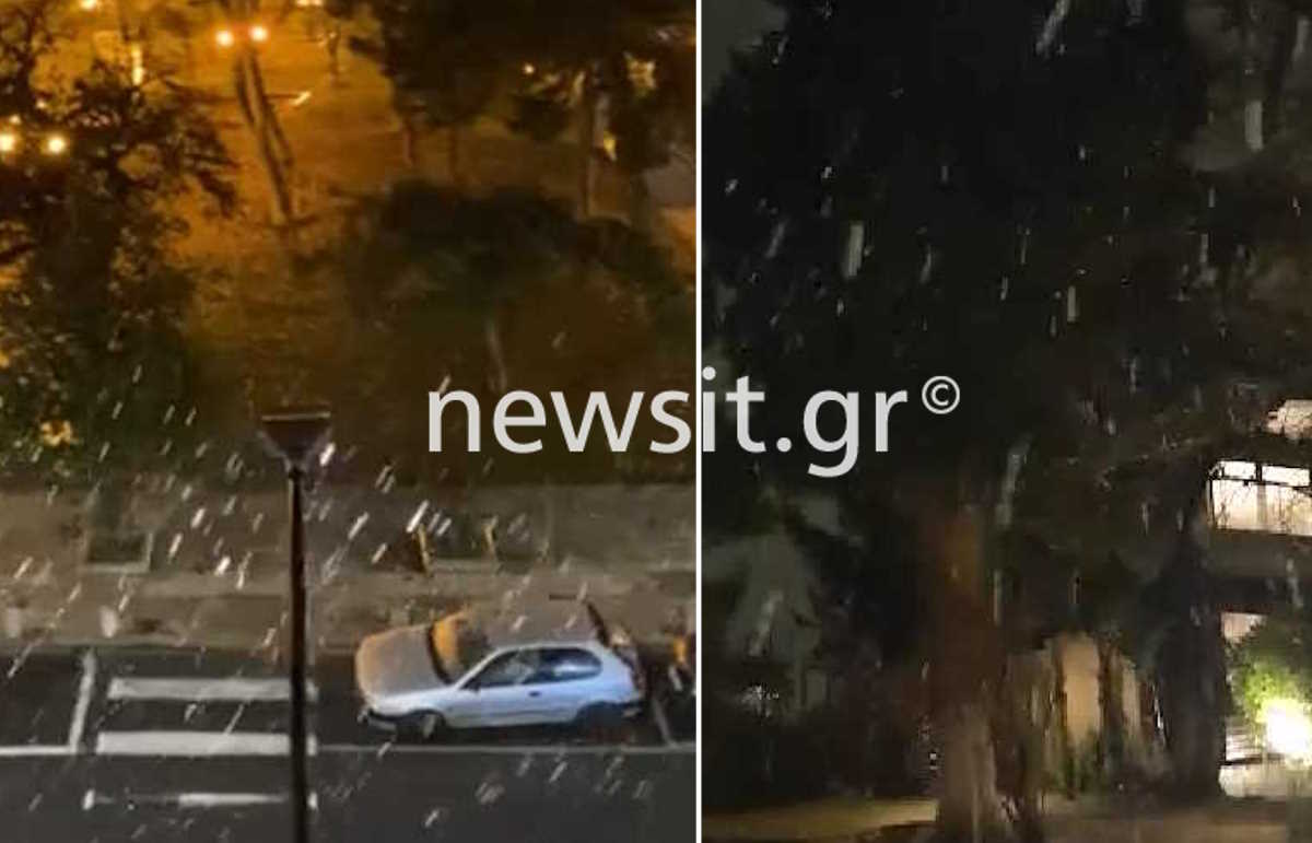 Καιρός – Θεσσαλονίκη: Χιονίζει στο κέντρο της πόλης, στα λευκά Ωραιόκαστρο, Πεύκα, Χορτιάτης και Ασβεστοχώρι