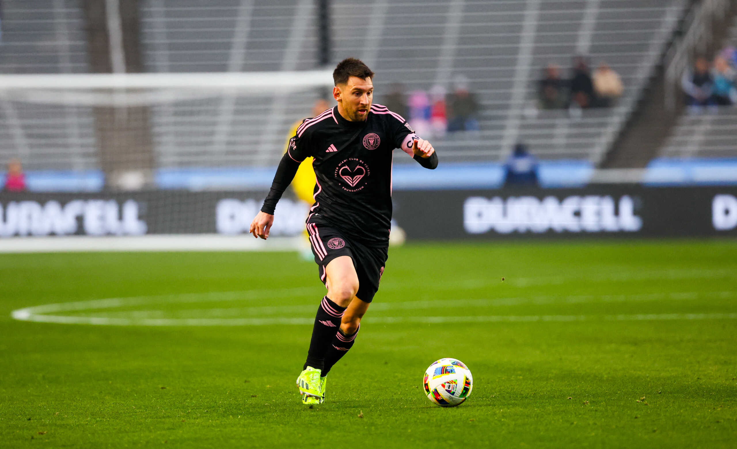 Jan 22, 2024; Dallas, TX, USA; Inter Miami forward Lionel Messi (10) in action during the game against FC Dallas at Cotton Bowl Stadium. Mandatory Credit: Kevin Jairaj-USA TODAY Sports