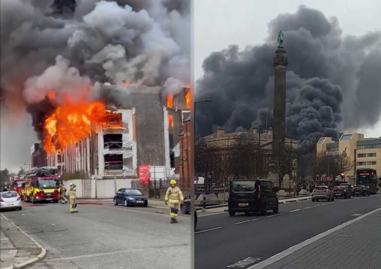 Μεγάλη φωτιά ξέσπασε σε κτίριο στο Λίβερπουλ - Εκκενώθηκε η γύρω περιοχή