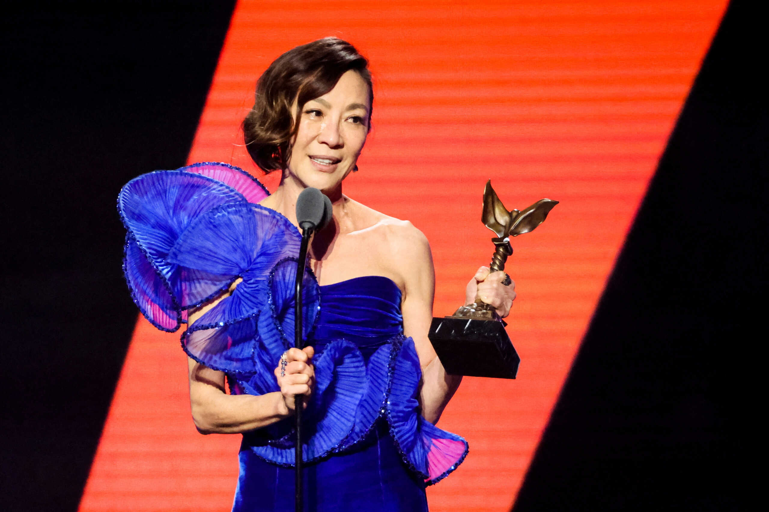 FILE PHOTO: FILE PHOTO: Michelle Yeoh receives the Best Lead Performance award for "Everything Everywhere All at Once" at the 38th Film Independent Spirit Awards in Santa Monica, California, U.S., March 4, 2023. REUTERS