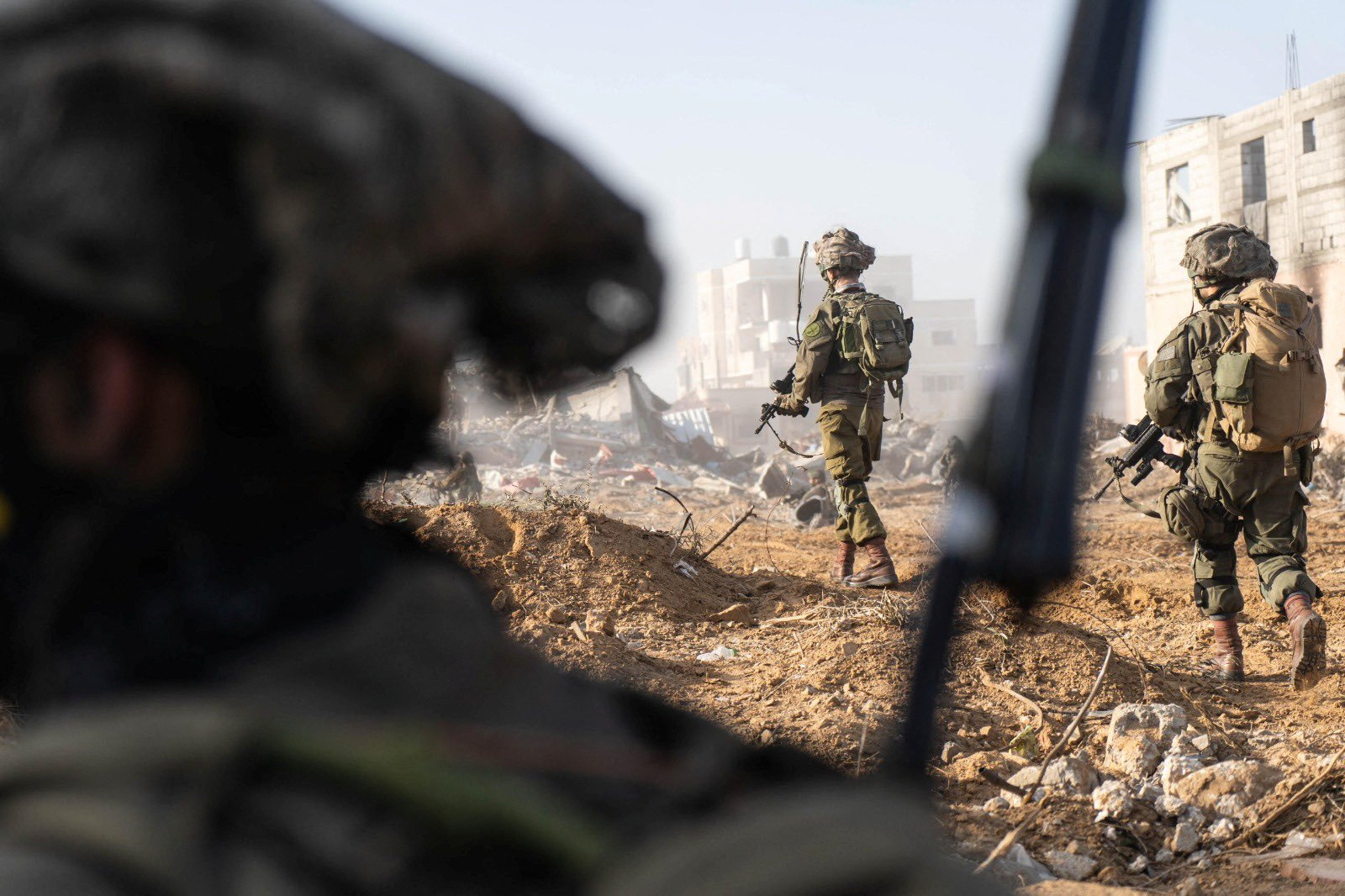 Israeli soldiers operate in the Gaza Strip amid the ongoing conflict between Israel and the Palestinian Islamist group Hamas, in this handout picture released on January 29, 2024. Israel Defense Forces