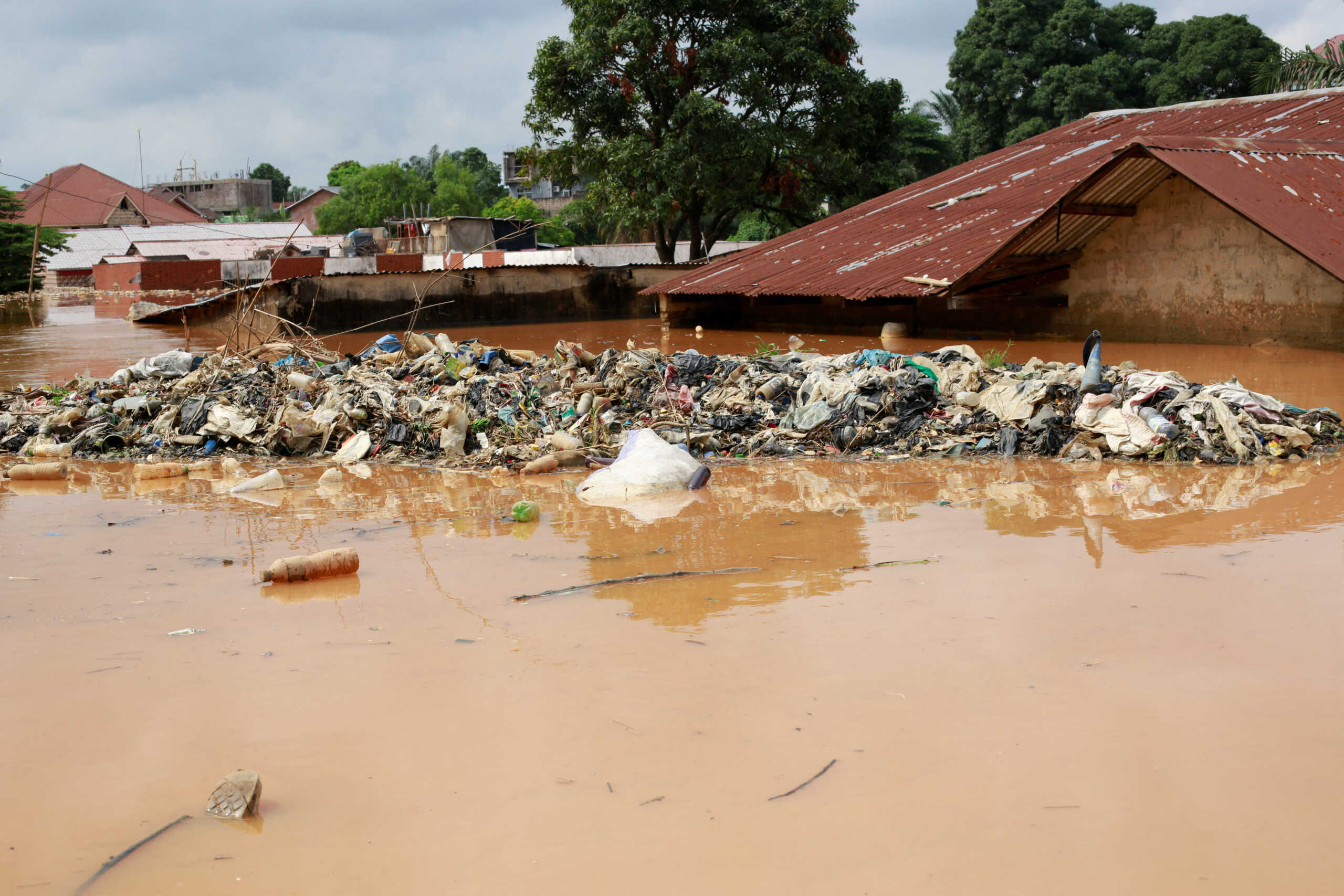 A view of houses submerged in flood water after the Congo River rises to its highest level, causing flooding in Kinshasa, Democratic Republic of Congo January 10, 2024.REUTERS