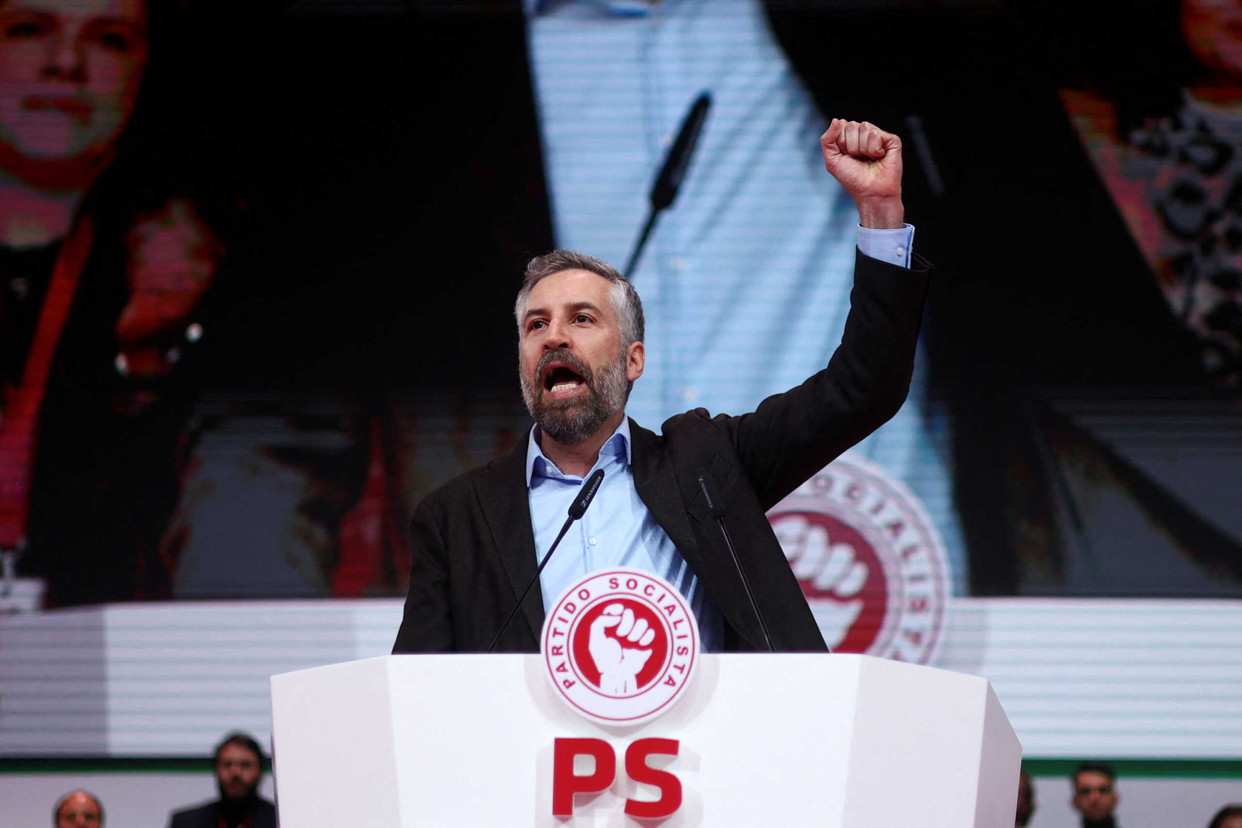 The newly elected Secretary General of Socialist Party, Pedro Nuno Santos, gestures during the 24th Socialist Congress in Lisbon, Portugal, January 7, 2024. REUTERS