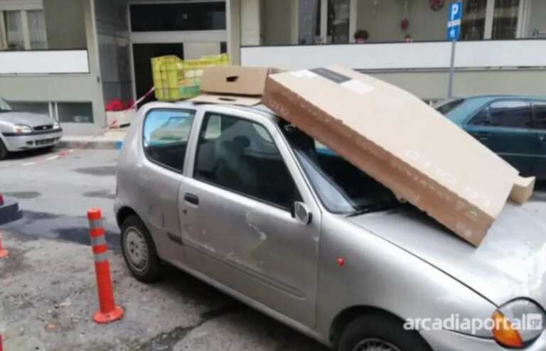 Πάρκαρε παράνομα σε δρόμο της Τρίπολης και όταν επέστρεψε βρήκε το αυτοκίνητο σε αυτή την κατάσταση