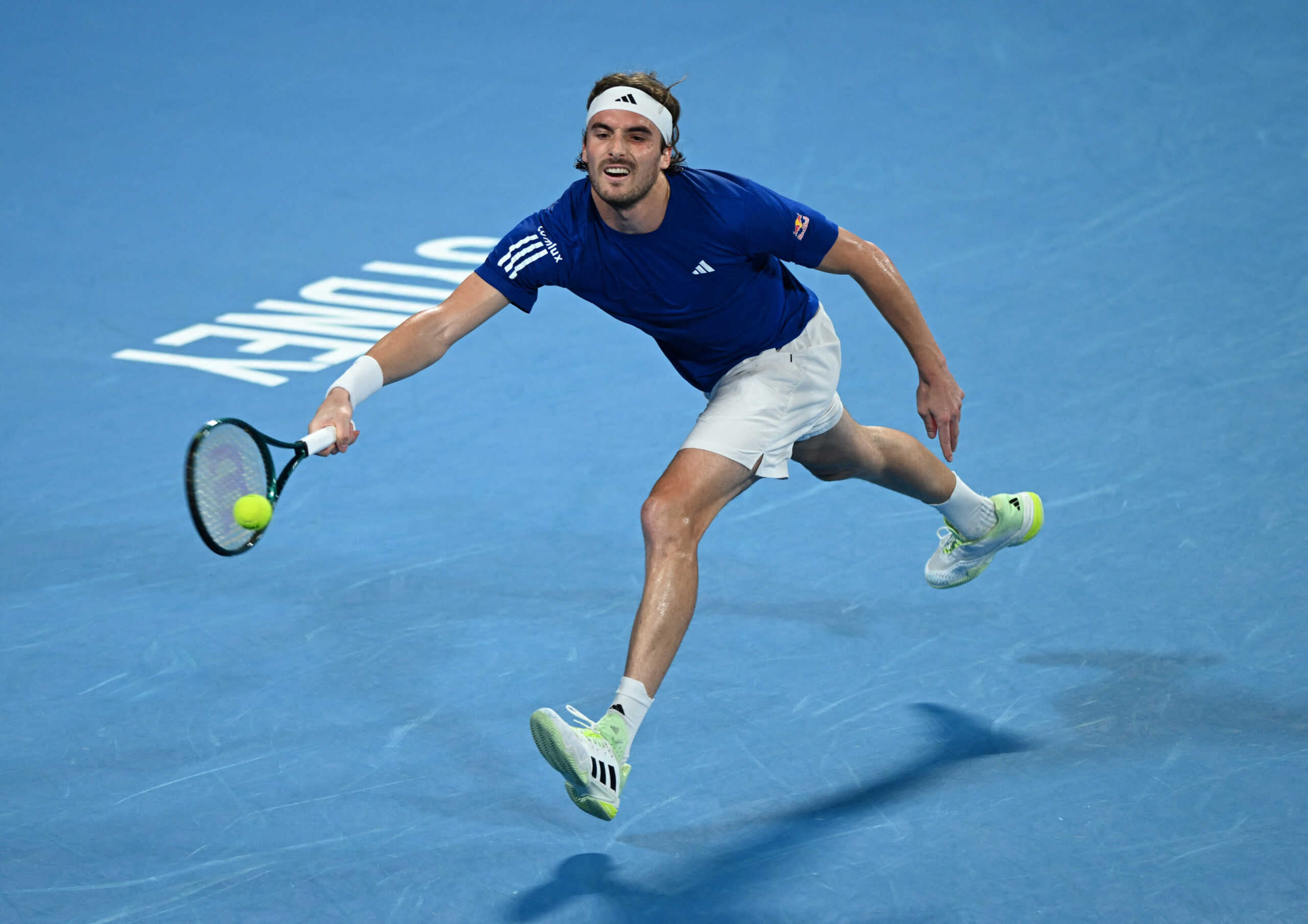 Tennis - United Cup - Ken Rosewall Arena, Sydney, Australia - January 5, 2024 Greece's Stefanos Tsitsipas in action during his quarterfinal match against Germany's Alexander Zverev REUTERS