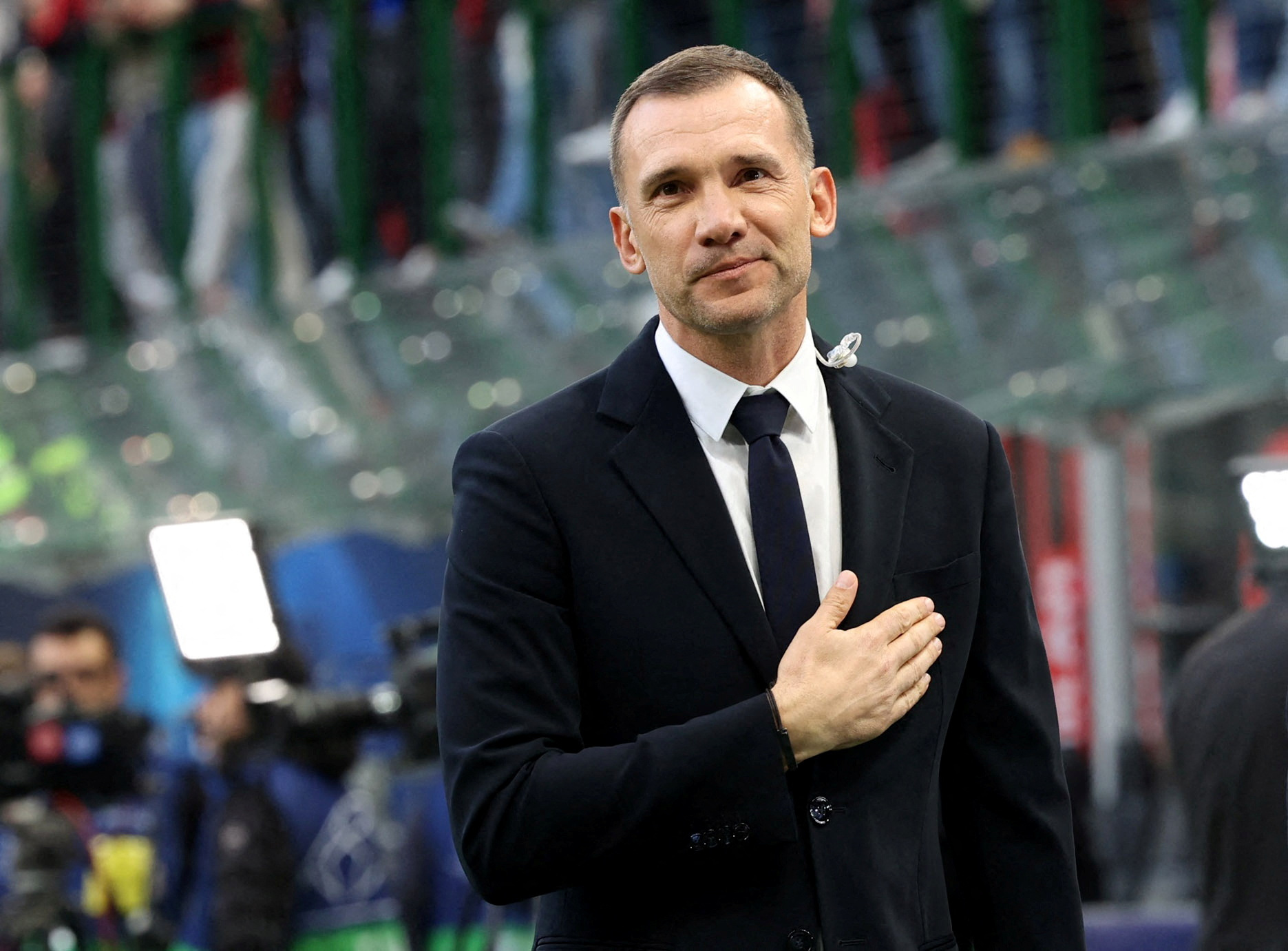 FILE PHOTO: Soccer Football - Champions League - Semi Final - First Leg - AC Milan v Inter Milan - San Siro, Milan, Italy - May 10, 2023 Former AC Milan player Andriy Shevchenko inside the stadium before the match REUTERS