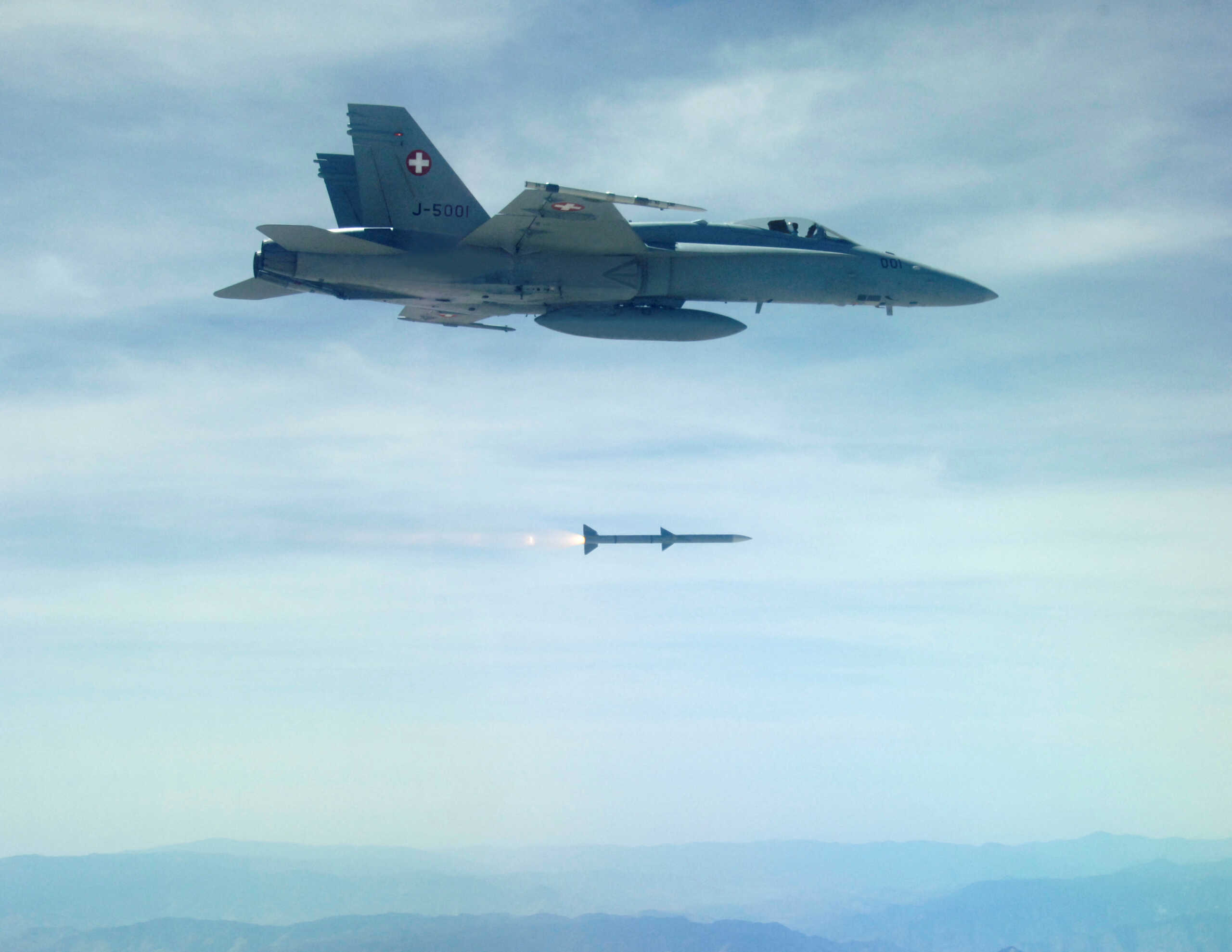 FILE PHOTO: An undated handout picture shows a Swiss Air force F