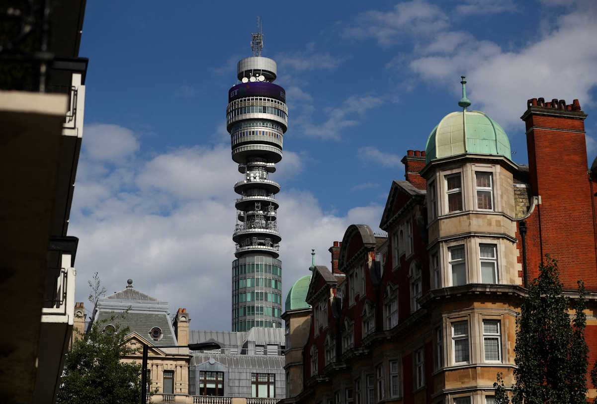 FILE PHOTO: The BT Tower communications tower is seen in London, Britain, August 13, 2018. REUTERS
