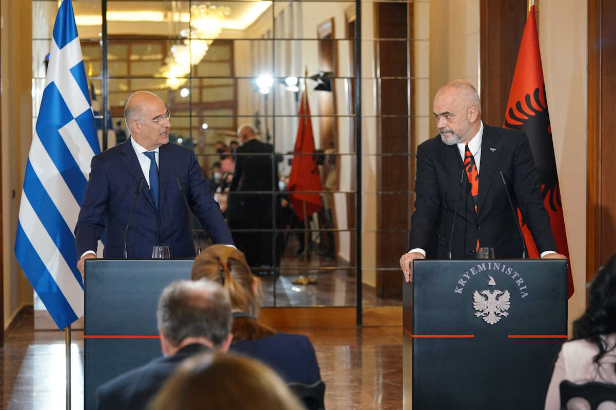 Φωτογραφίες από την επίσκεψη του Υπ.Εξωτερικών Νίκου Δένδια στην Αλβανία, Τρίτη 20 Οκτωβρίου 2020 (EUROKINISSI