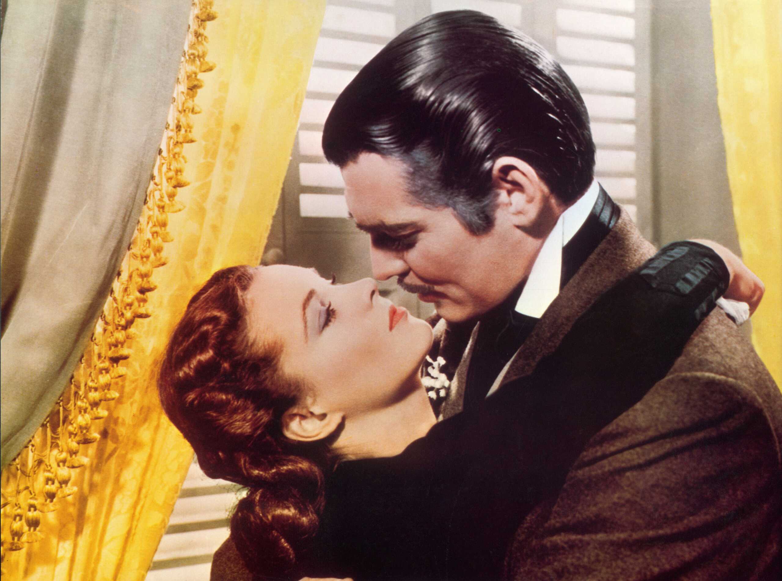 Kino. VOM WINDE VERWEHT Gone with the Wind USA, 1939 Victor Fleming Scarlett O'Hara (VIVIEN LEIGH) und Rhett Butler (CLARK GABLE) Regie: Victor Fleming aka. Gone with the Wind