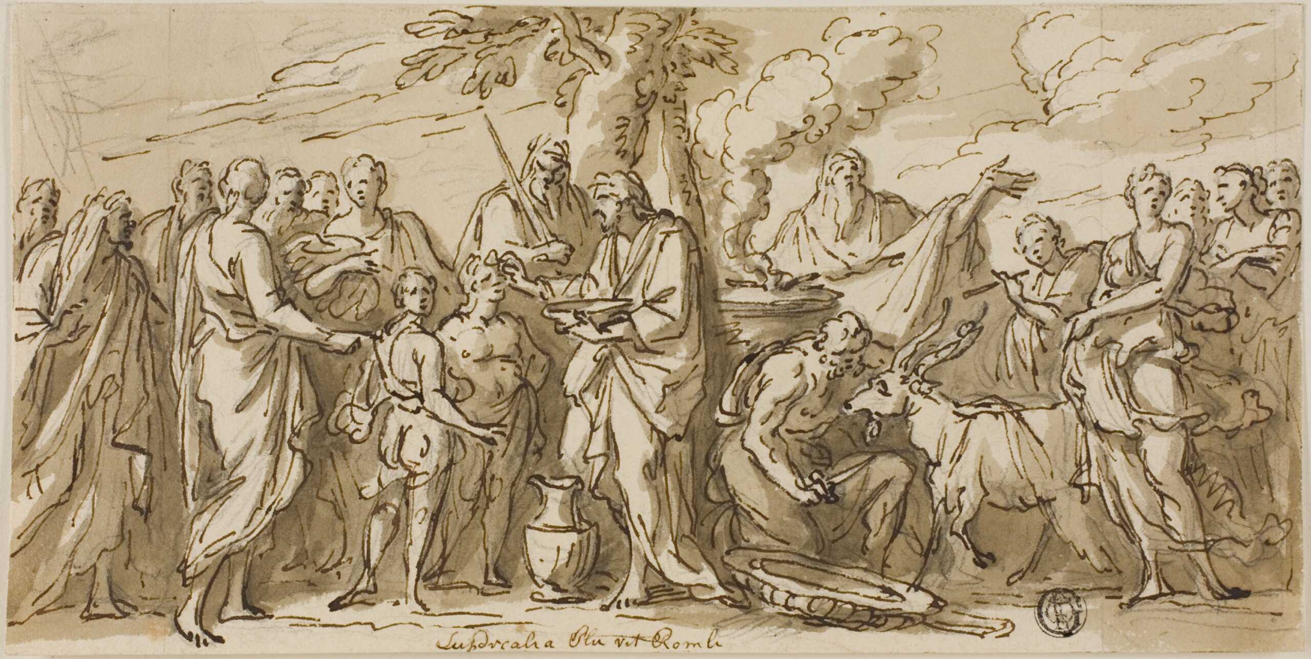 Lupercalia (recto), and Sketches of Figures (verso), undated. Artist Sir James Thornhill. (Photo by Heritage Art