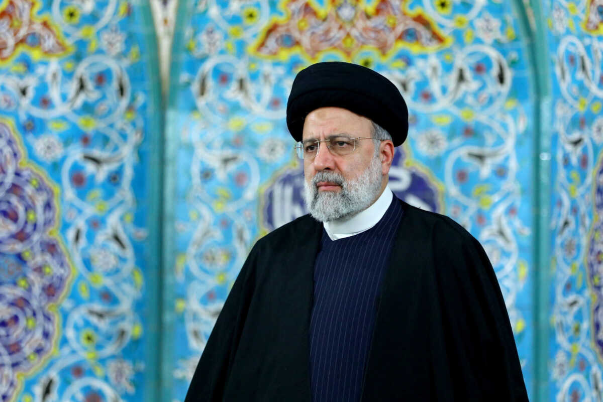 Iranian President Ebrahim Raisi looks on during a meeting in Minab, Iran, February 2, 2024. Iran's Presidency