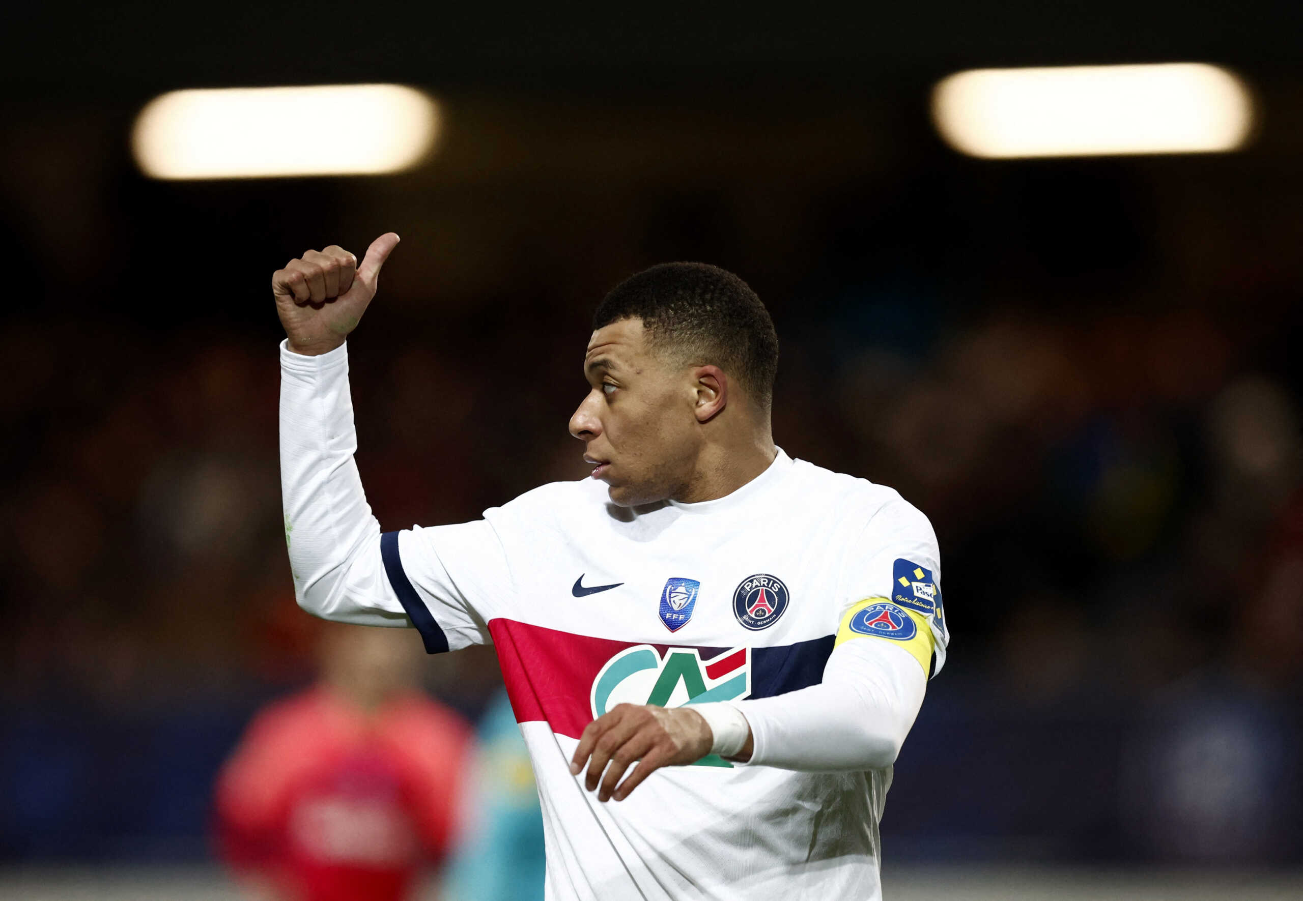 Soccer Football - Coupe de France - Round of 64 - U.S. Revel v Paris St Germain - Stade Pierre-Fabre, Castres, France - January 7, 2024 Paris St Germain's Kylian Mbappe REUTERS