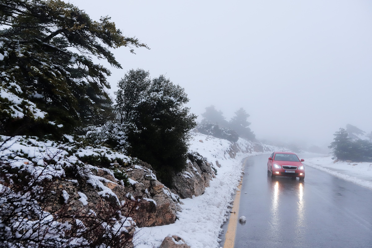 Χιόνια στη Πάρνηθα, Παρασκευή 30 Νοεμβρίου 2018. (EUROKINISSI