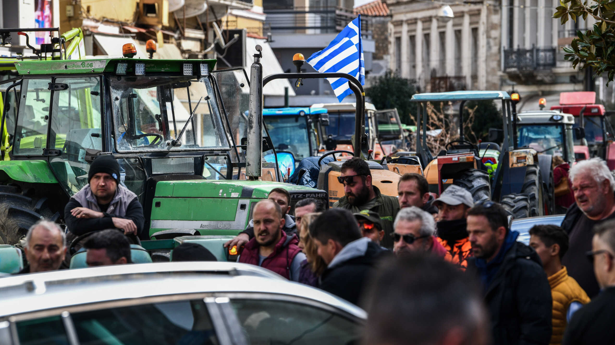 Κινητοποίηση αγροτών και κτηνοτρόφων της Ηλείας στην κεντρική πλατεία Πύργου, Τρίτη 13 Φεβρουαρίου 2024. 
(ΓΙΑΝΝΗΣ ΣΠΥΡΟΥΝΗΣ