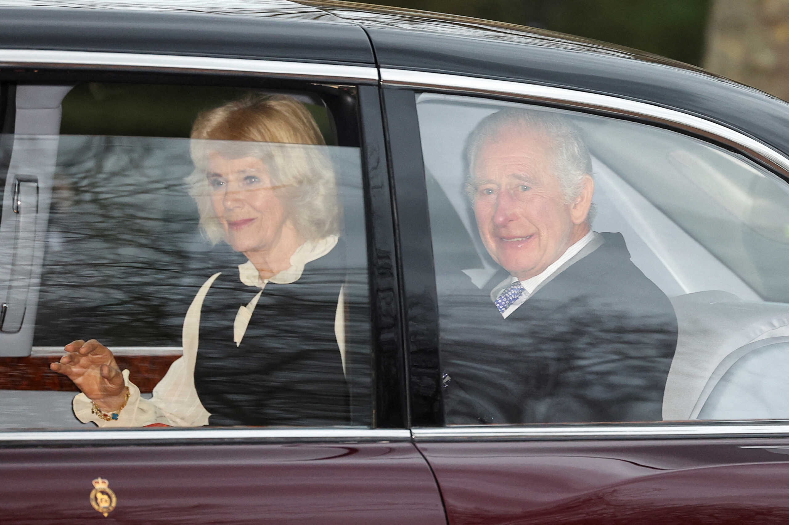 Britain's King Charles and Queen Camilla leave Clarence House, the day after it was announced he has been diagnosed with cancer, in London, Britain, February 6, 2024.REUTERS