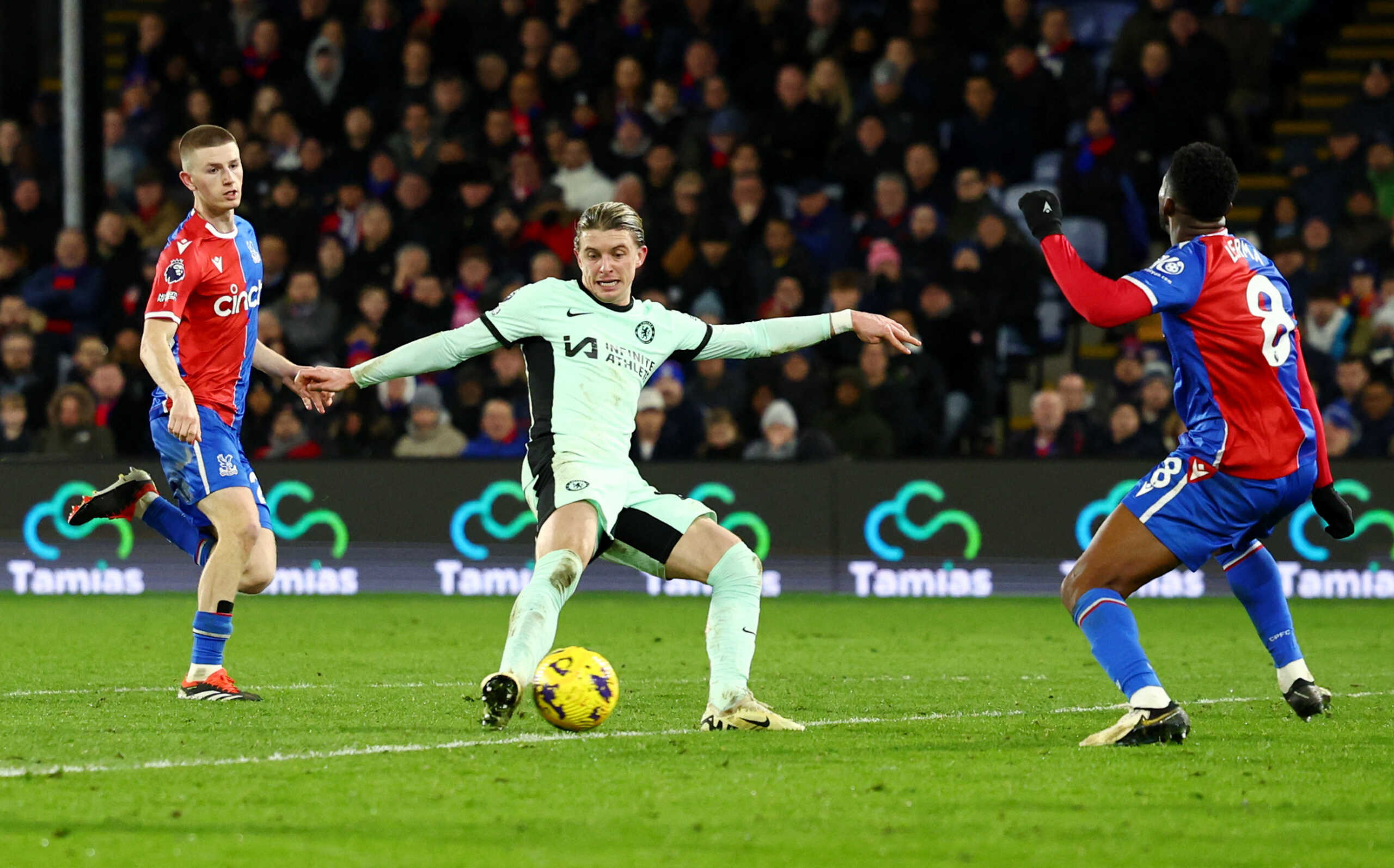Soccer Football - Premier League - Crystal Palace v Chelsea - Selhurst Park, London, Britain - February 12, 2024 Chelsea's Conor Gallagher scores their second goal Action Images via Reuters