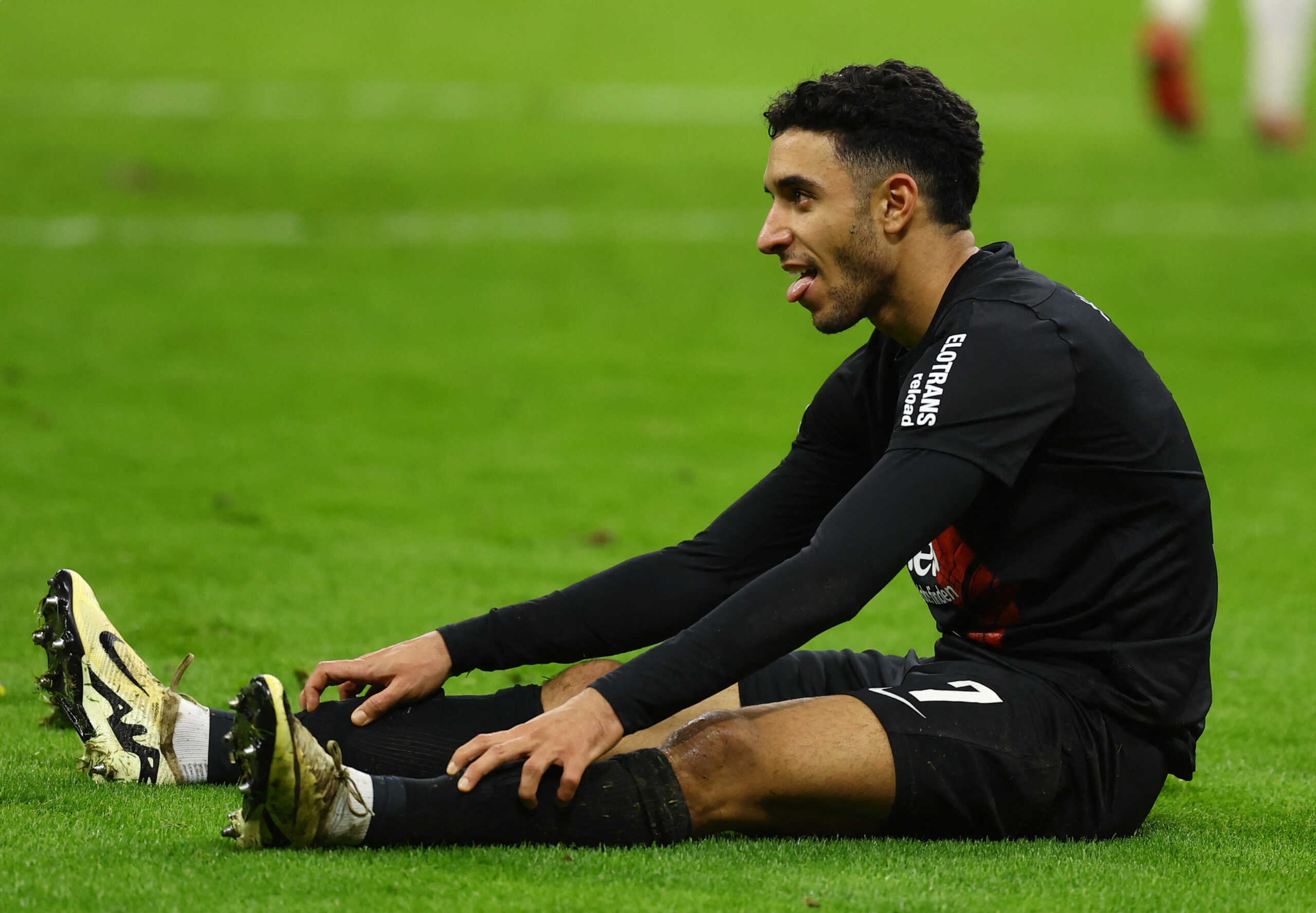Soccer Football - Europa Conference League - Play-Off - Second Leg - Eintracht Frankfurt v Union Saint-Gilloise - Deutsche Bank Park, Frankfurt, Germany - February 22, 2024 Eintracht Frankfurt's Omar Marmoush reacts REUTERS