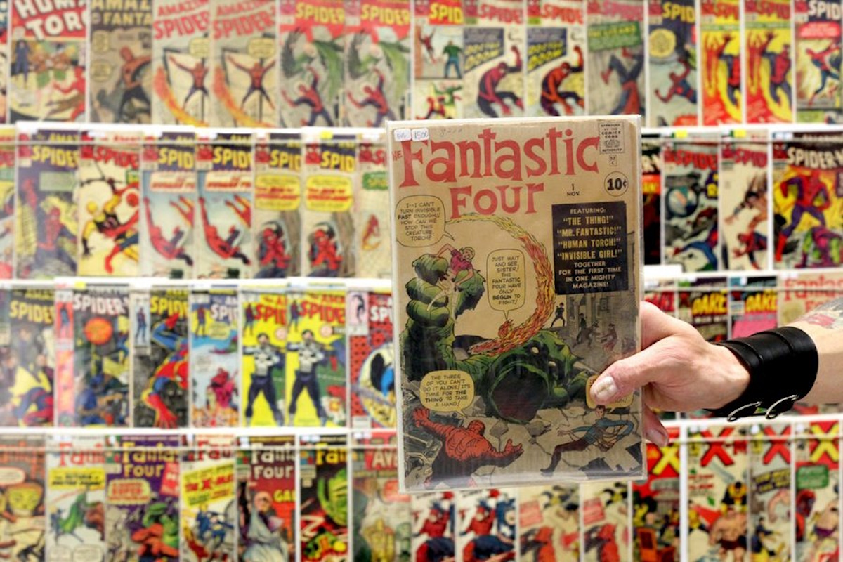 epa02185156 An edition of the US collectible Marvel comic 'Fantastic Four' is pictured at the 14th Erlangen International Comic Salon in Erlangen, Germany, 03 June 2010. National and international trends and classics are presented at the most important festival for graphic literature in German-speaking countries.  EPA