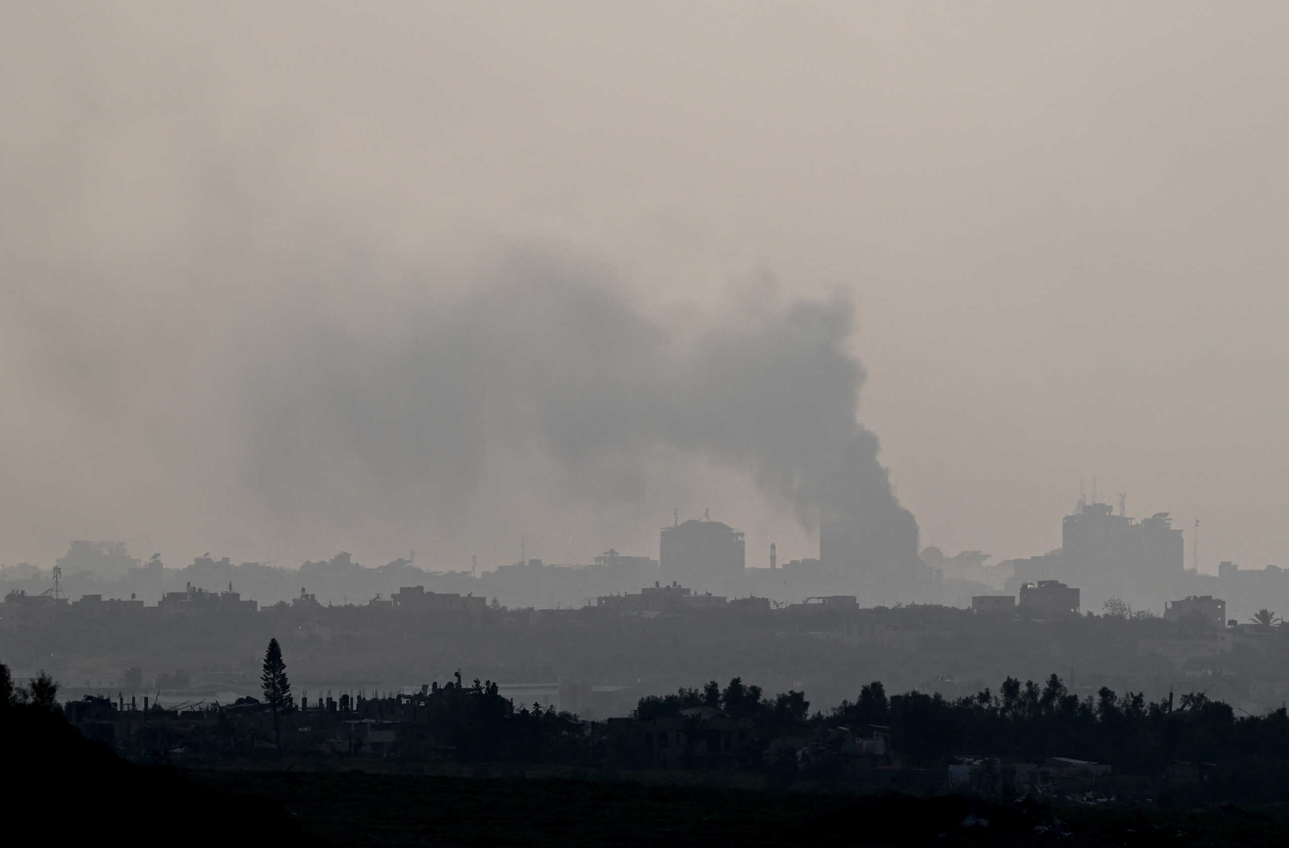 Smoke rises from inside Gaza, amid the ongoing conflict between Israel and the Palestinian Islamist group Hamas, as seen from Sderot, Israel, February 4, 2024. REUTERS