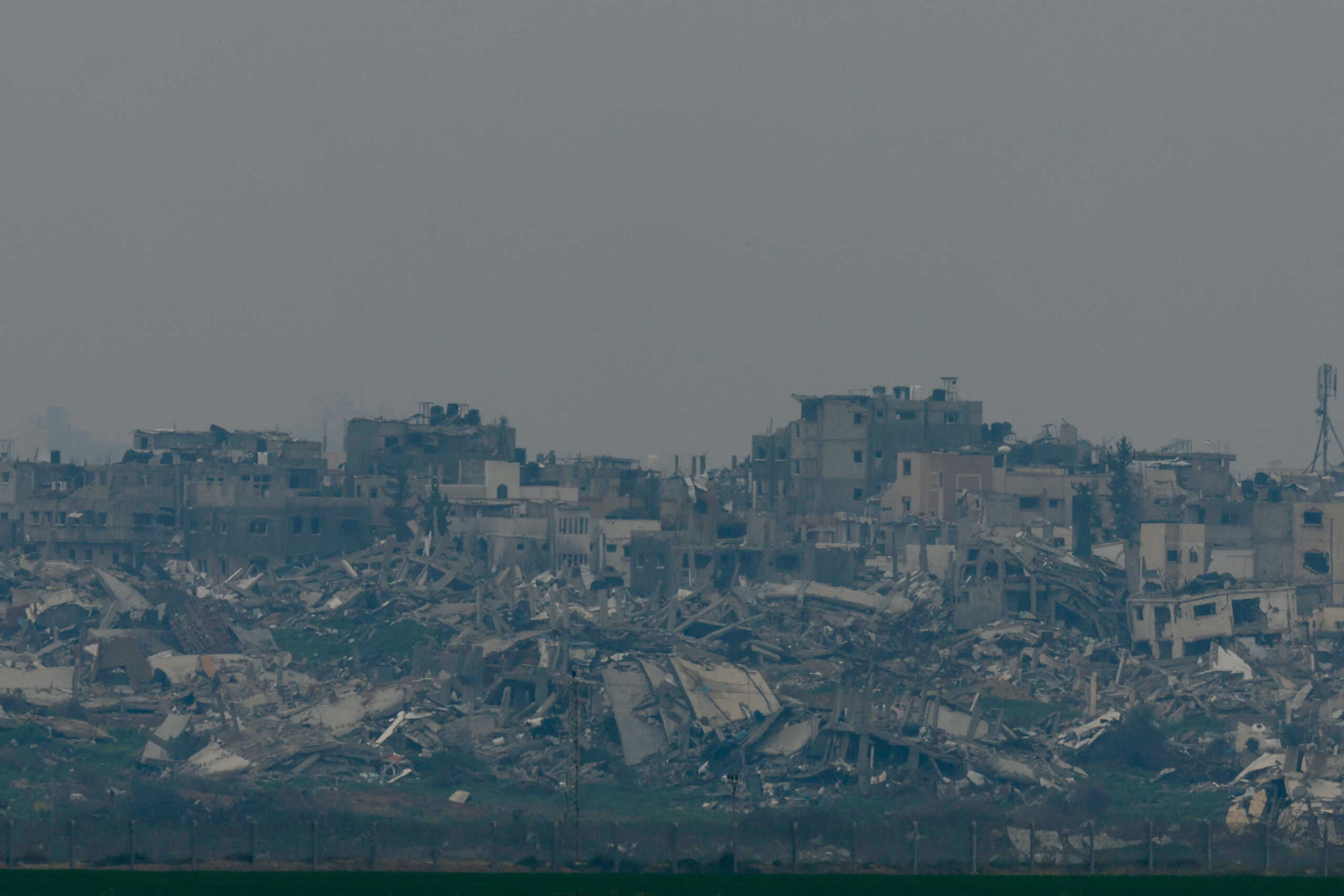 General view of a bombed-out area of the Gaza Strip, amid the ongoing conflict between Israel and the Palestinian Islamist group Hamas, as seen near the border from Israel, February 24, 2024. REUTERS