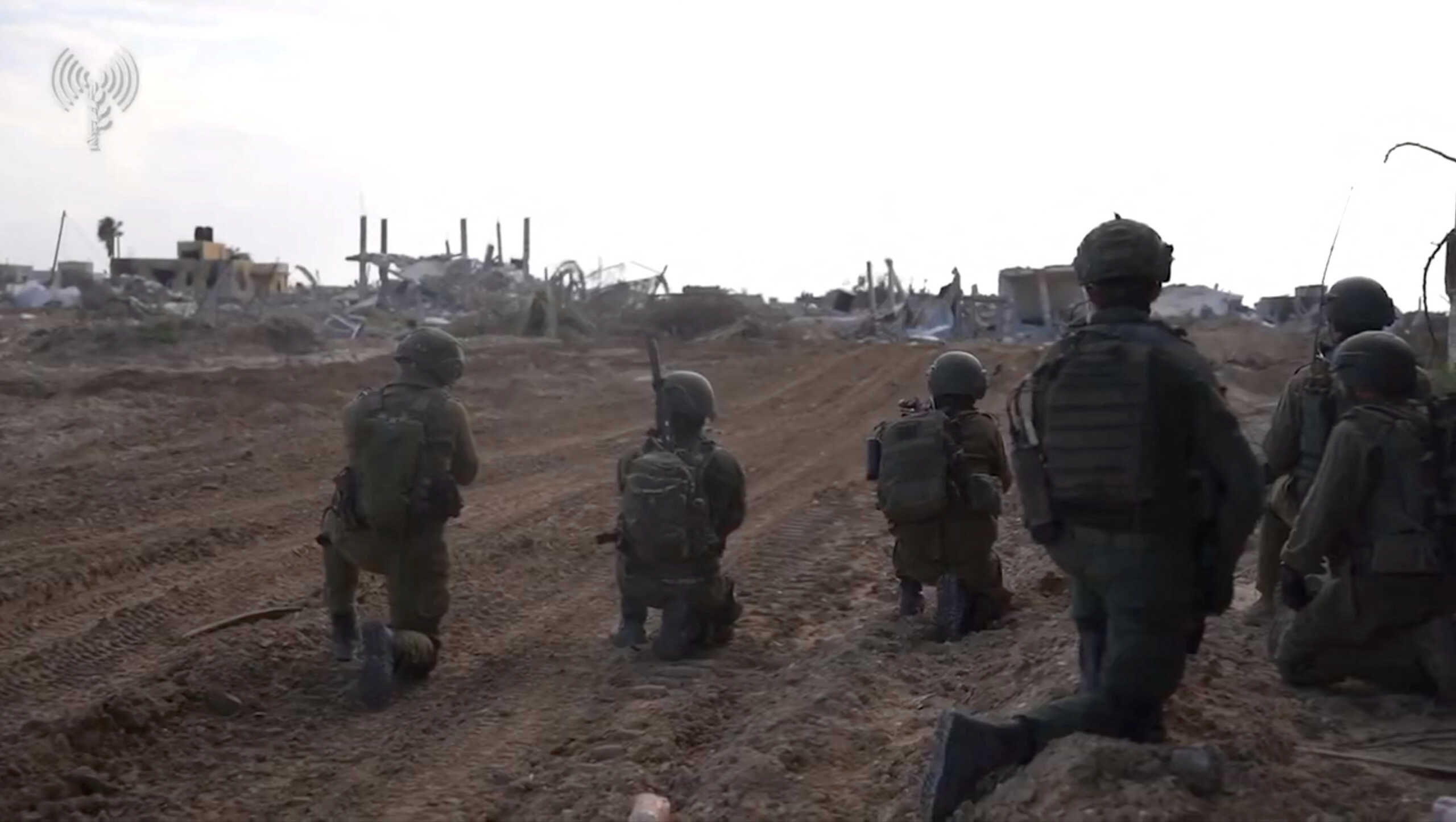 Israeli soldiers operate in the Gaza Strip amid the ongoing conflict between Israel and the Palestinian Islamist group Hamas, in this screen grab obtained from a video released on February 15, 2024.  Israel Defense Forces