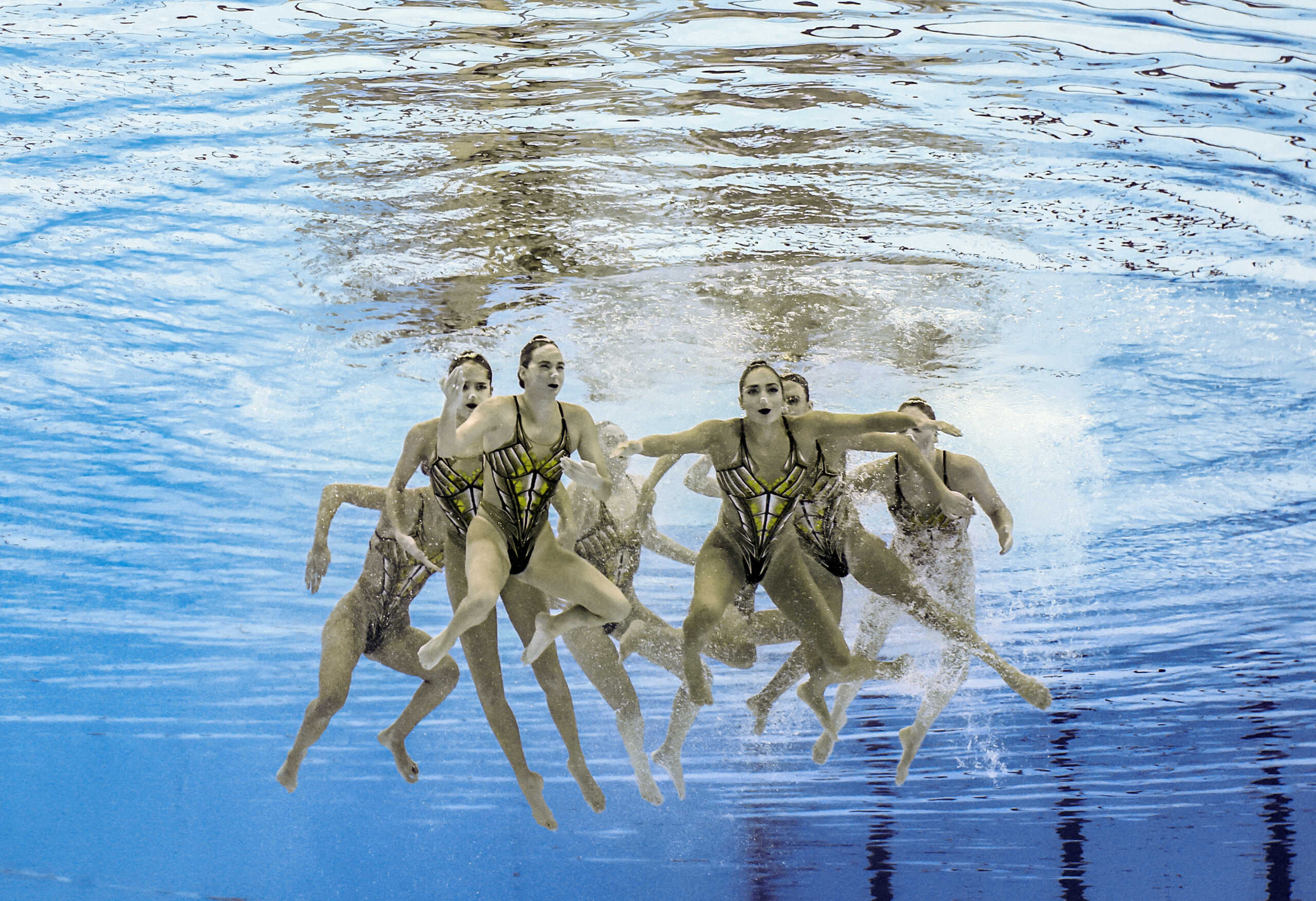 Artistic Swimming - World Aquatics Championships - Aspire Dome, Doha, Qatar - February 9, 2024 Greece performs during the team free final REUTERS